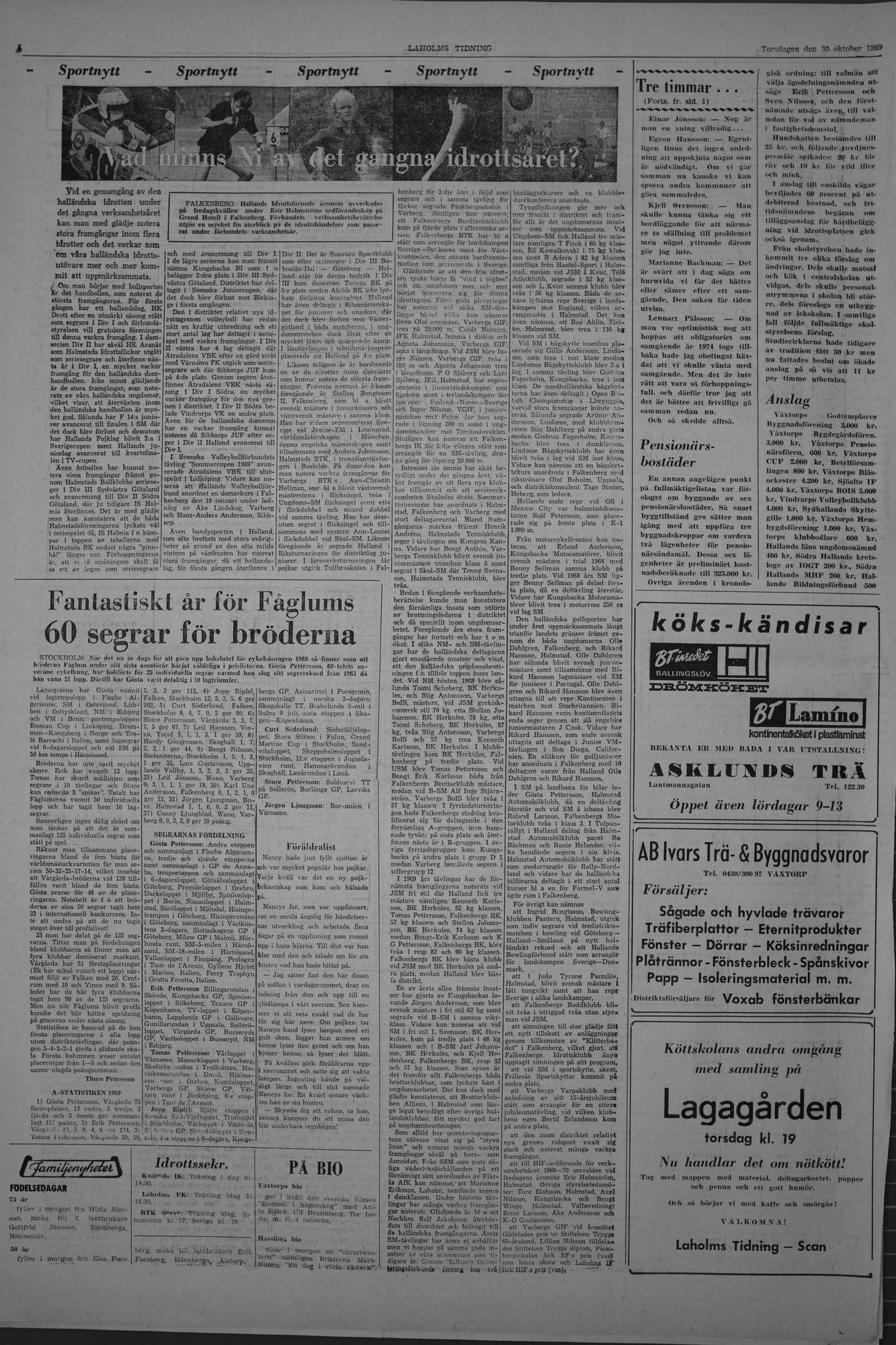 Laholms Tidning Torsdag 30 oktober 1969, sida 6