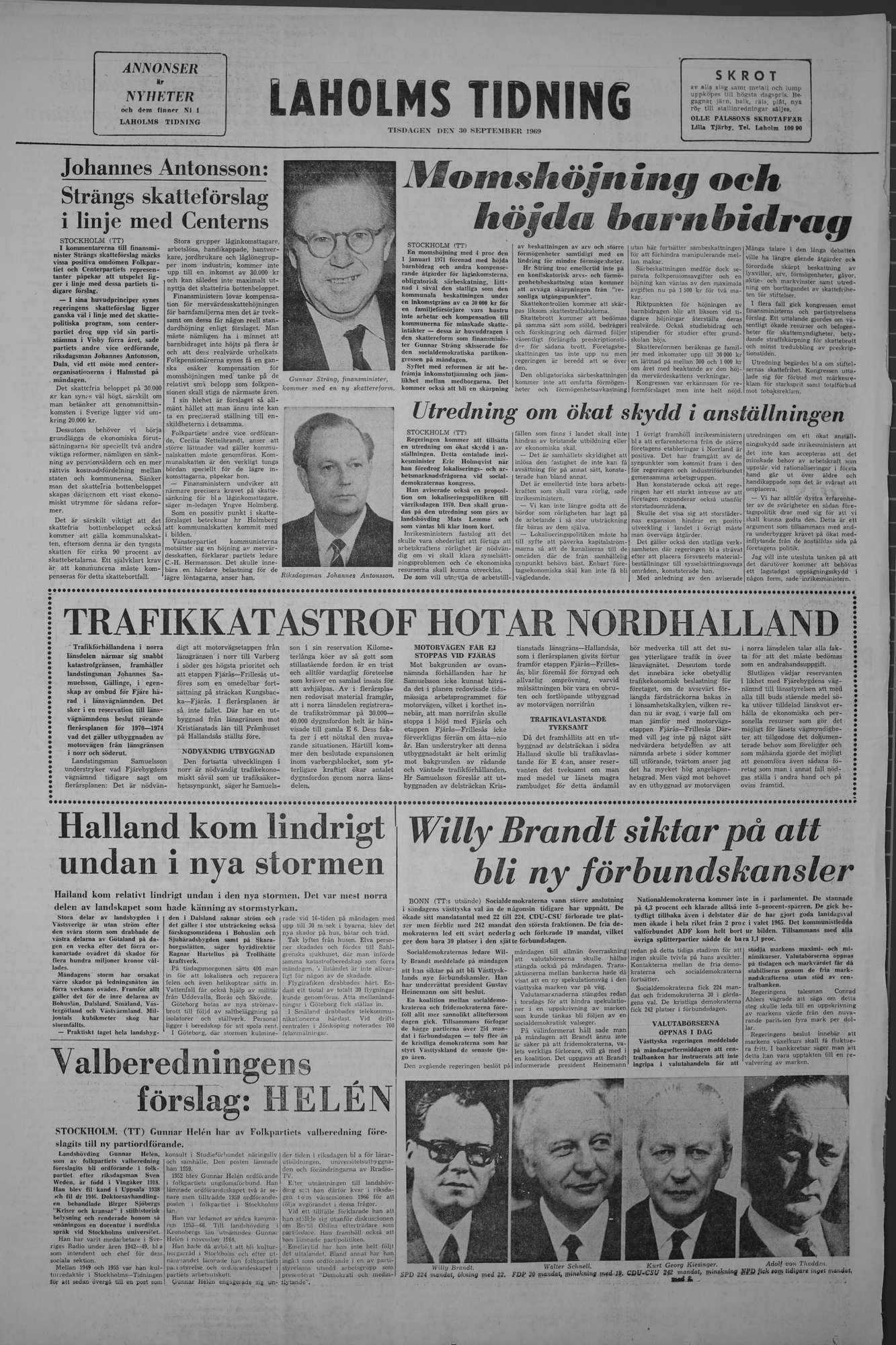 Laholms Tidning Tisdag 30 september 1969, sida 8