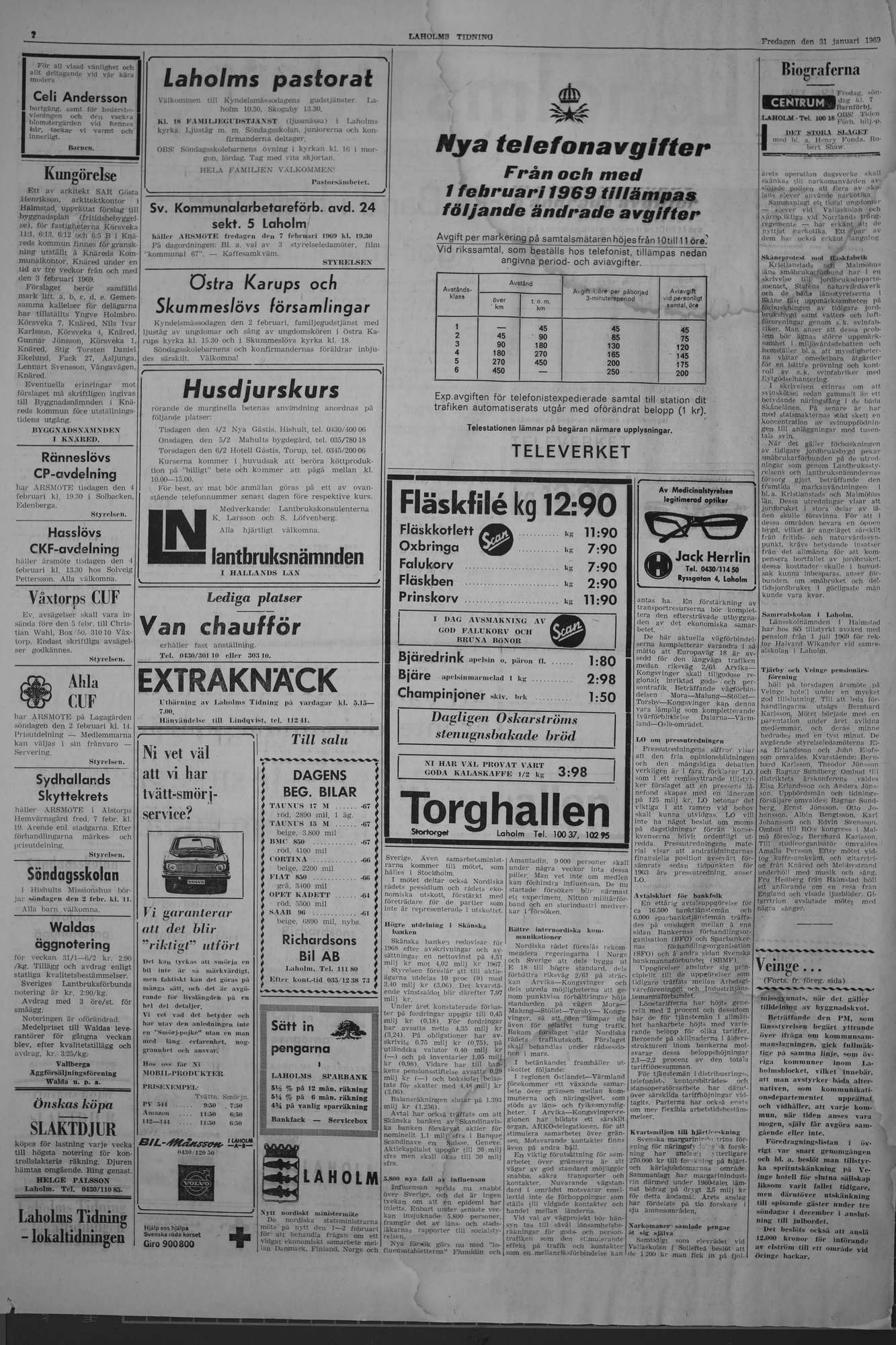 Laholms Tidning Fredag 31 januari 1969, sida 2