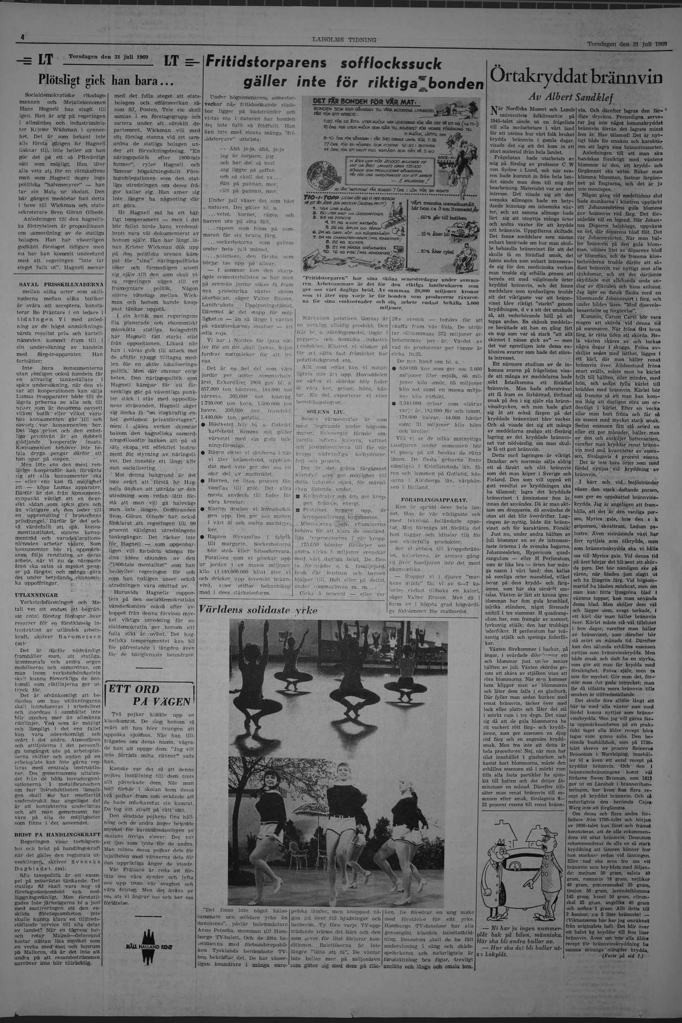 Laholms Tidning Torsdag 31 juli 1969, sida 4