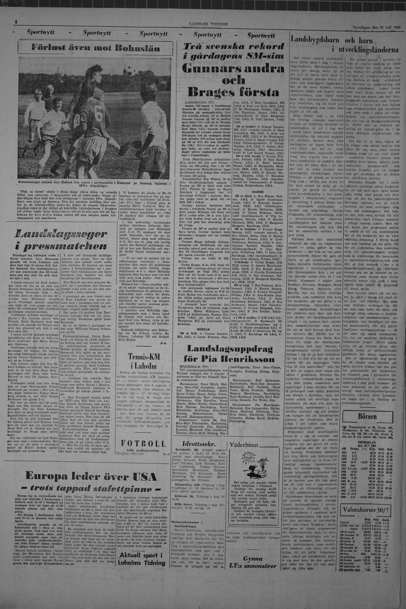 Laholms Tidning Torsdag 31 juli 1969, sida 6
