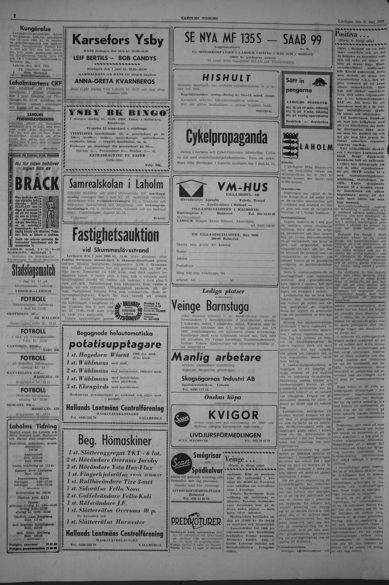 Laholms Tidning Lördag 31 maj 1969, sida 2