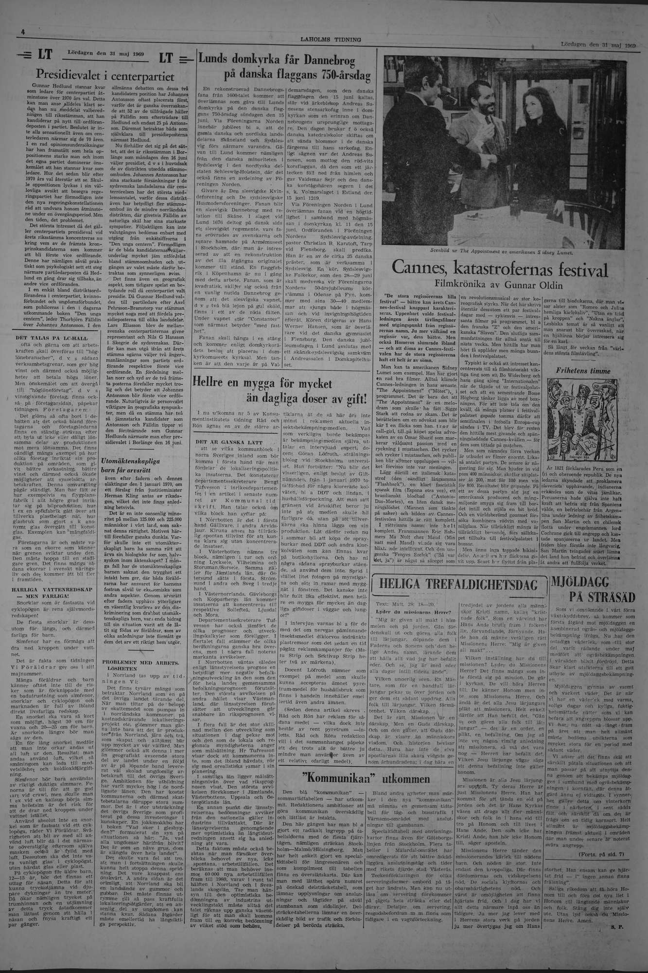 Laholms Tidning Lördag 31 maj 1969, sida 4