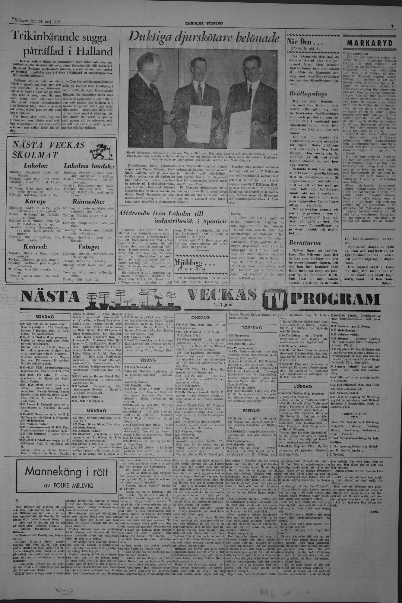Laholms Tidning Lördag 31 maj 1969, sida 7
