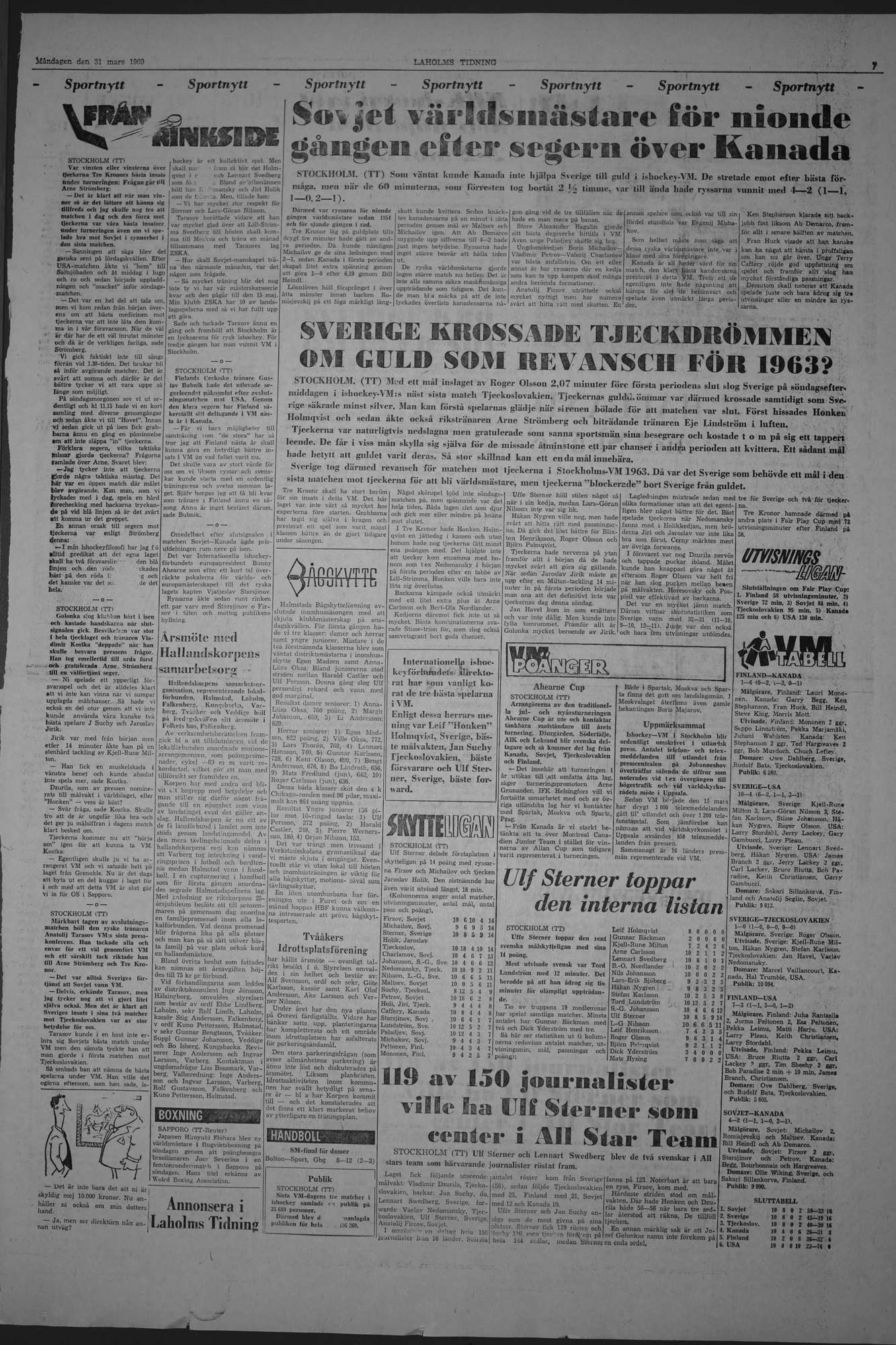 Laholms Tidning Måndag 31 mars 1969, sida 7