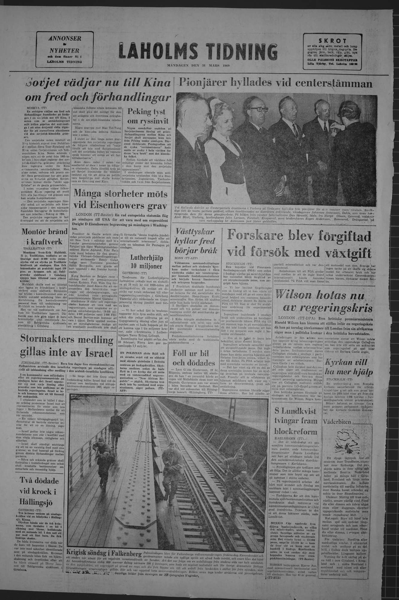 Laholms Tidning Måndag 31 mars 1969, sida 8