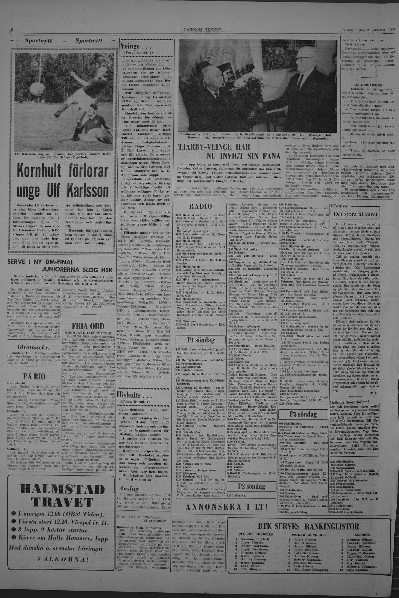 Laholms Tidning Fredag 31 oktober 1969, sida 6
