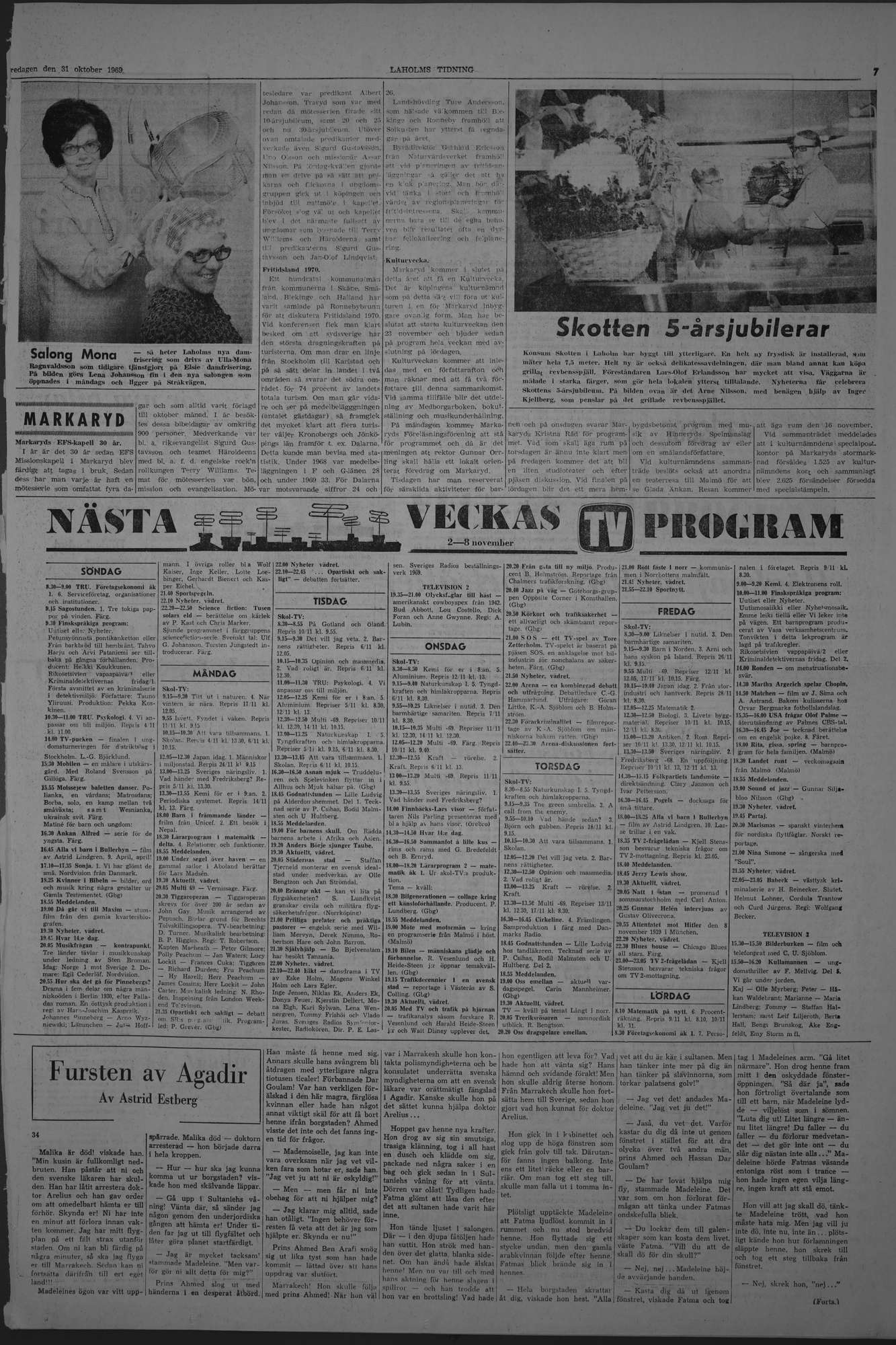 Laholms Tidning Fredag 31 oktober 1969, sida 7