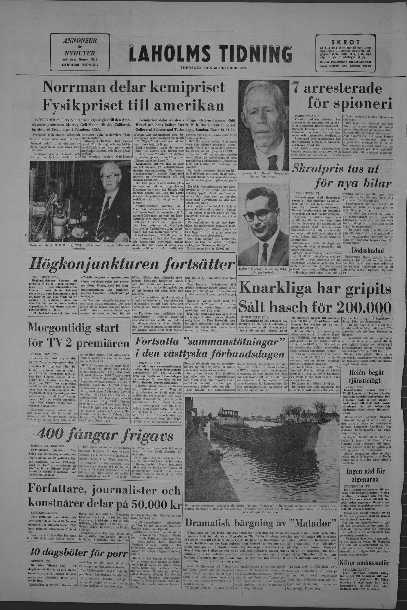 Laholms Tidning Fredag 31 oktober 1969, sida 8