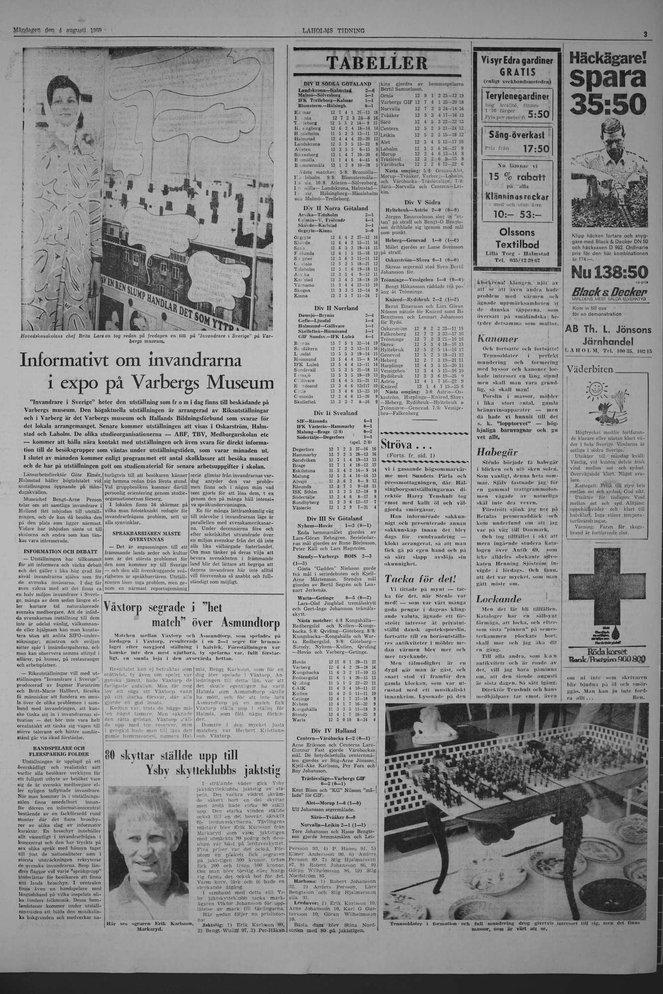Laholms Tidning Måndag 4 augusti 1969, sida 3