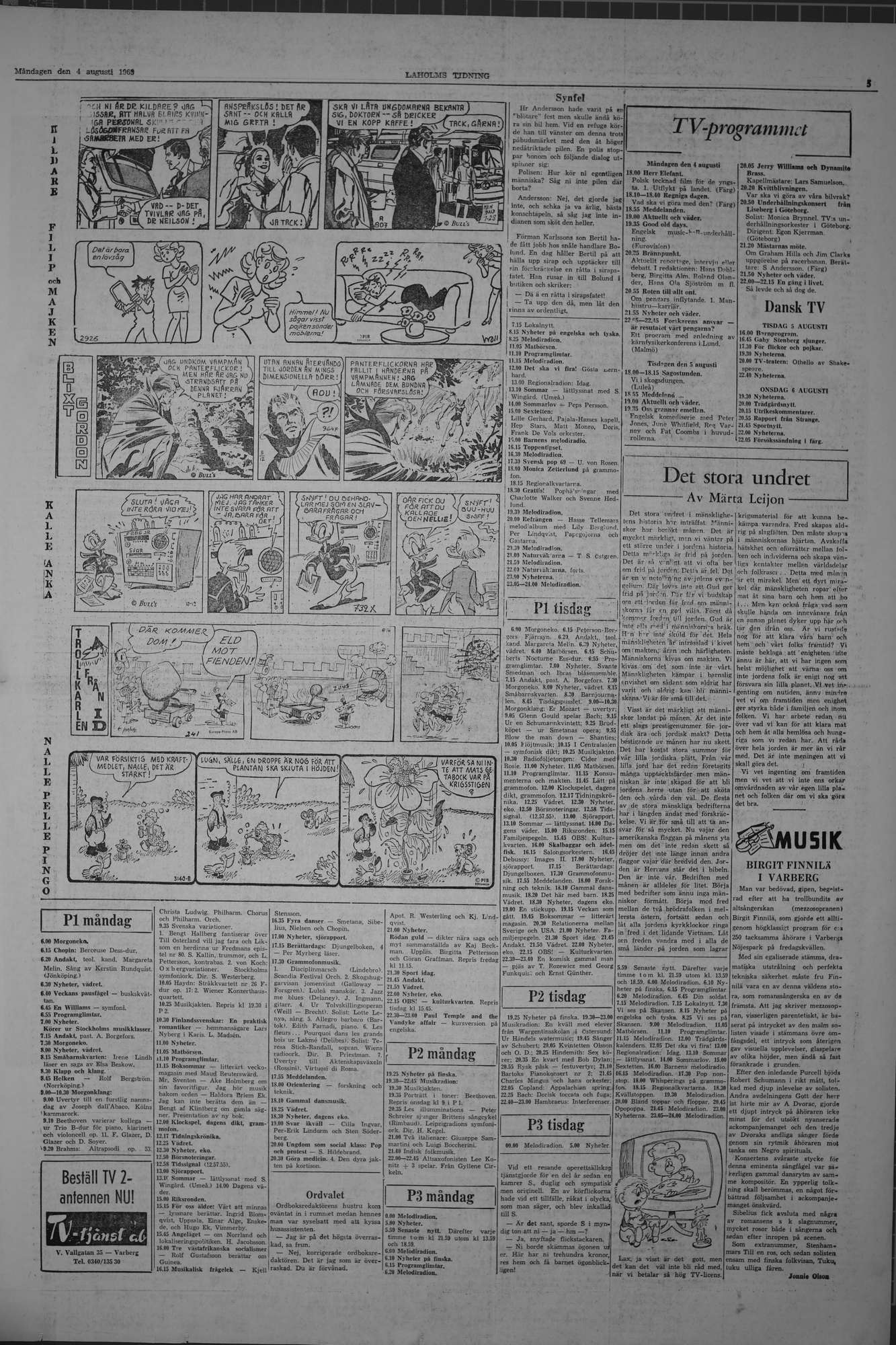 Laholms Tidning Måndag 4 augusti 1969, sida 5