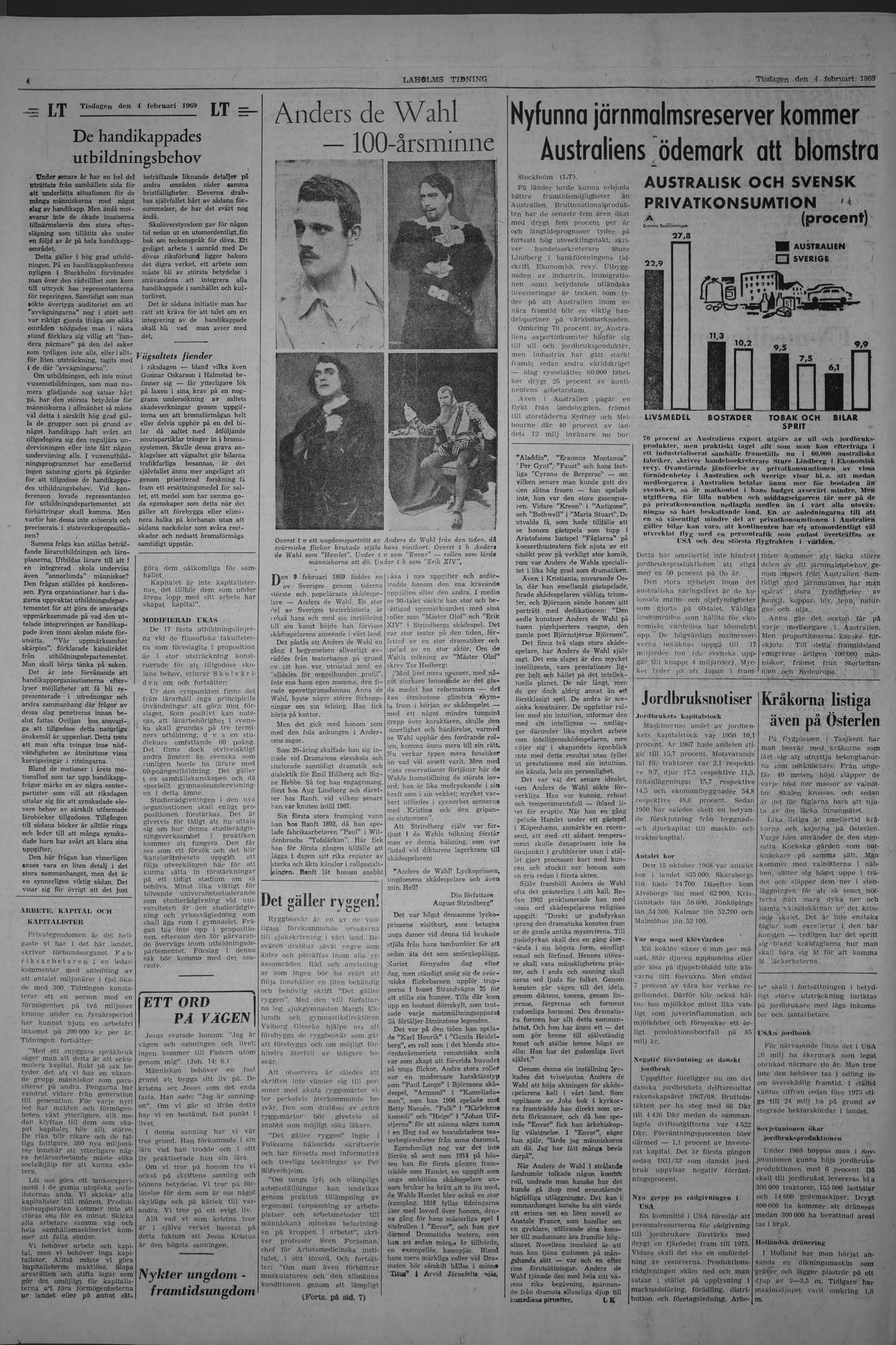 Laholms Tidning Tisdag 4 februari 1969, sida 4