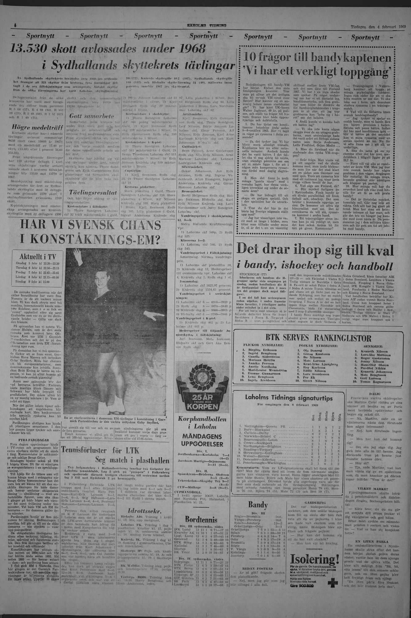 Laholms Tidning Tisdag 4 februari 1969, sida 6