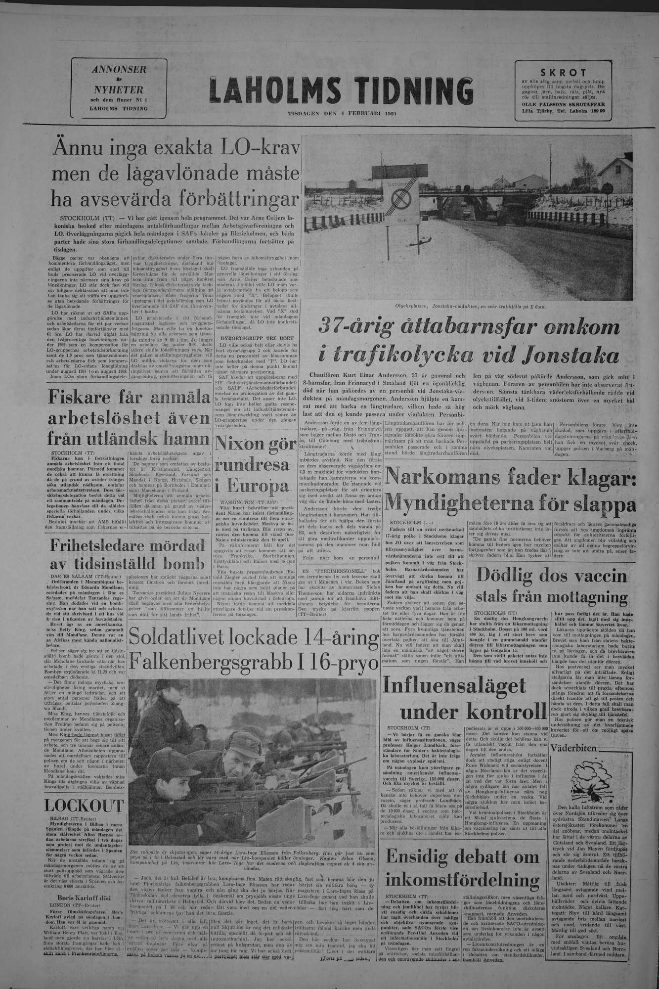 Laholms Tidning Tisdag 4 februari 1969, sida 8