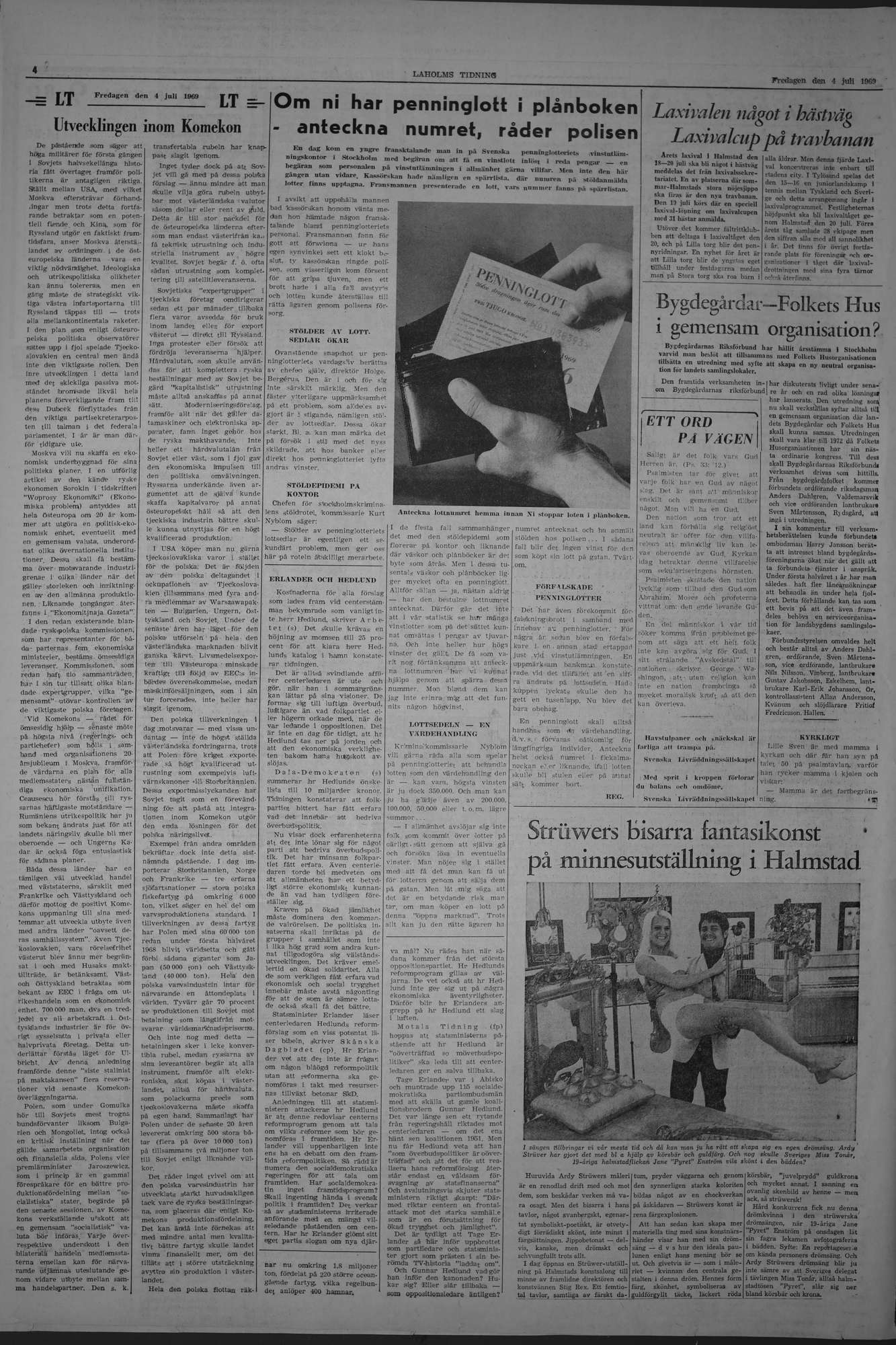 Laholms Tidning Fredag 4 juli 1969, sida 4