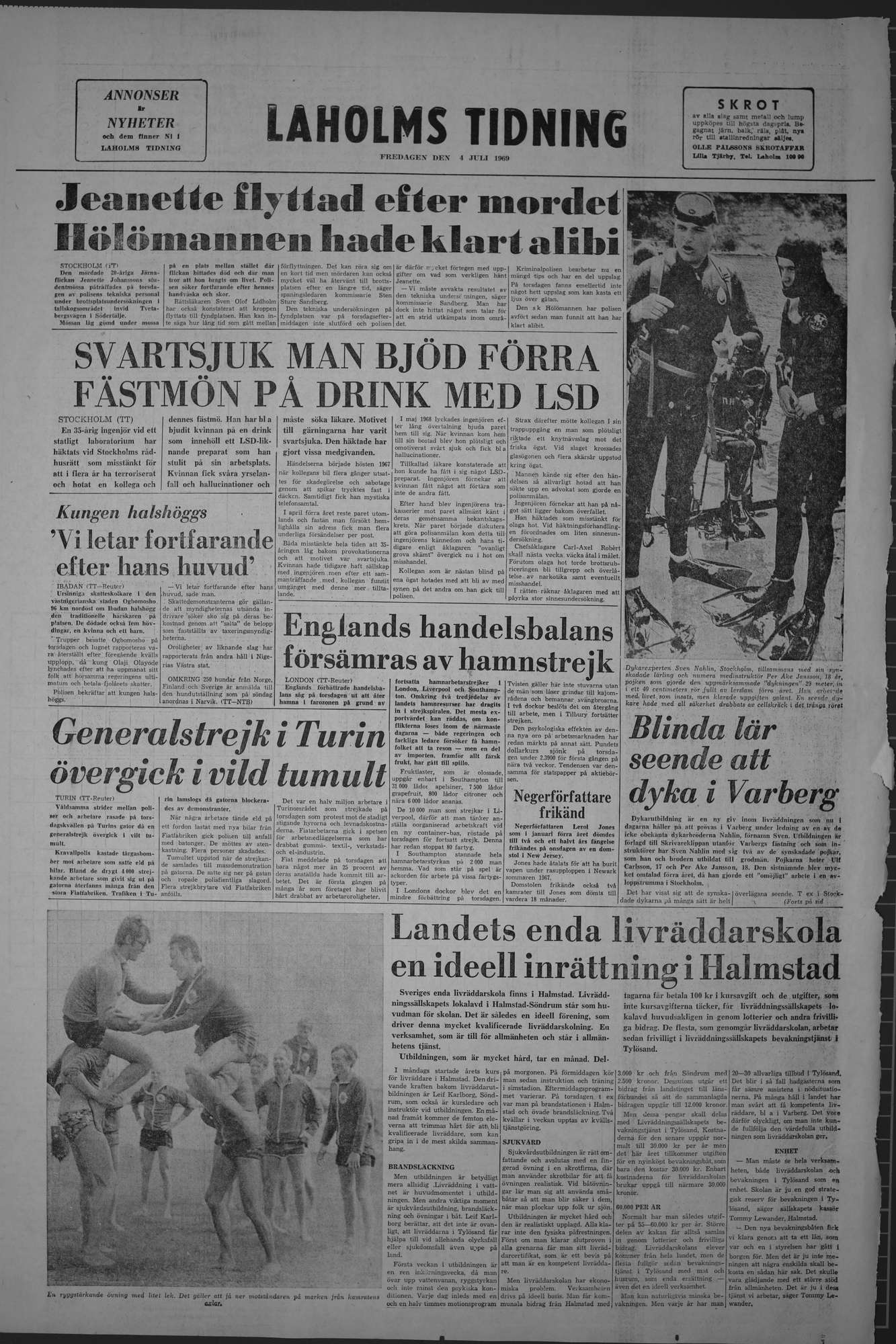 Laholms Tidning Fredag 4 juli 1969, sida 8