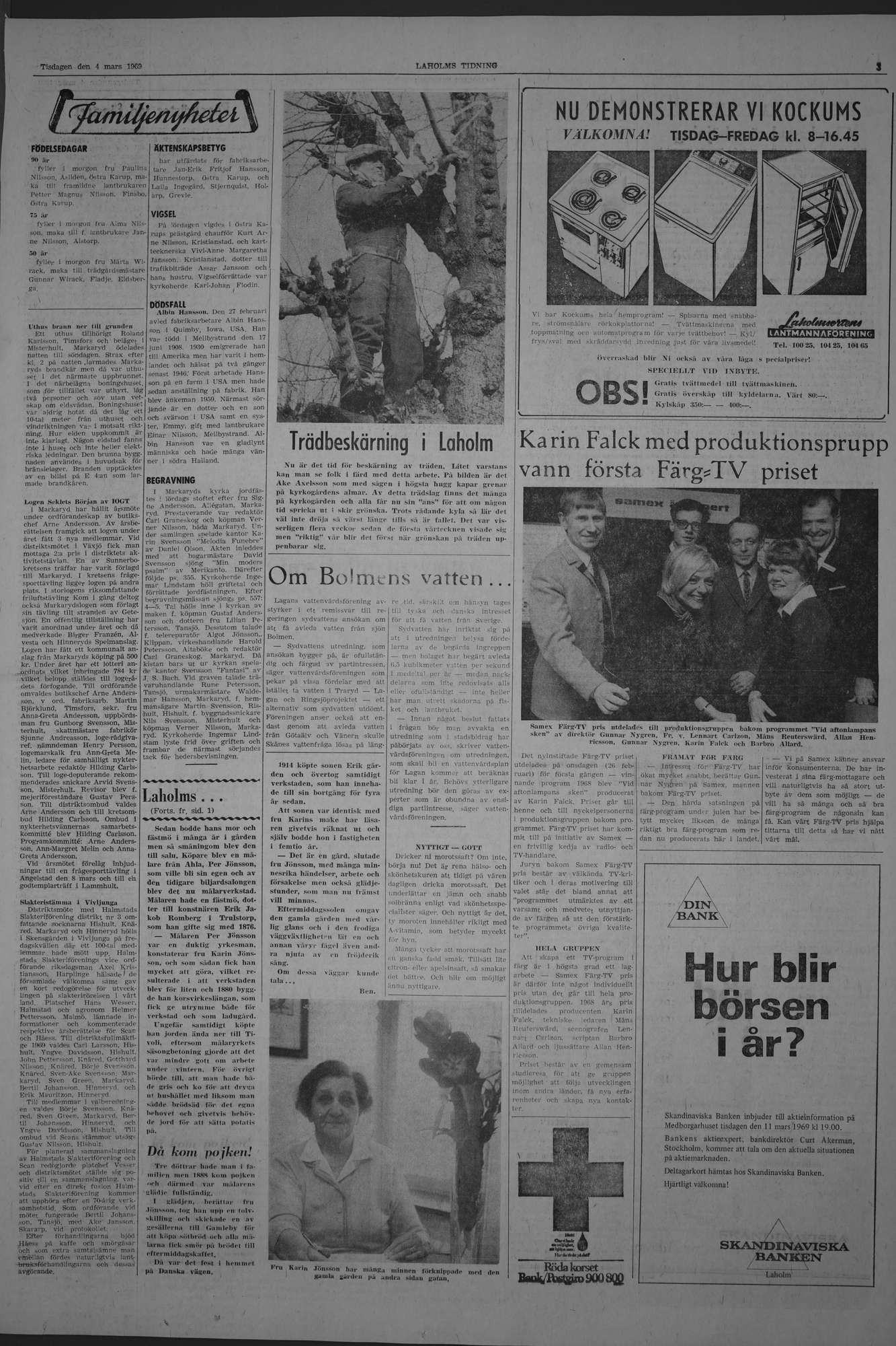 Laholms Tidning Tisdag 4 mars 1969, sida 3