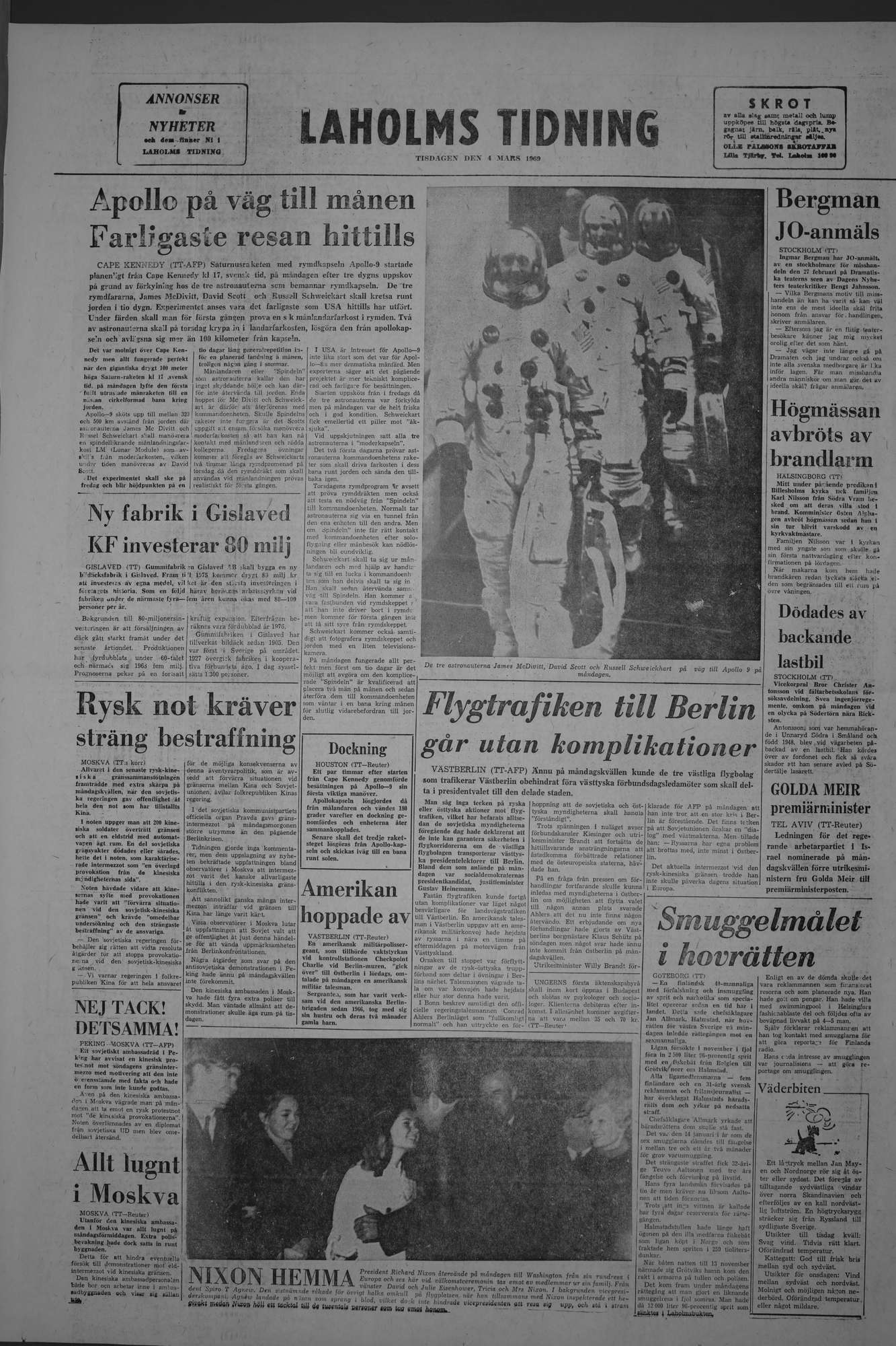 Laholms Tidning Tisdag 4 mars 1969, sida 8