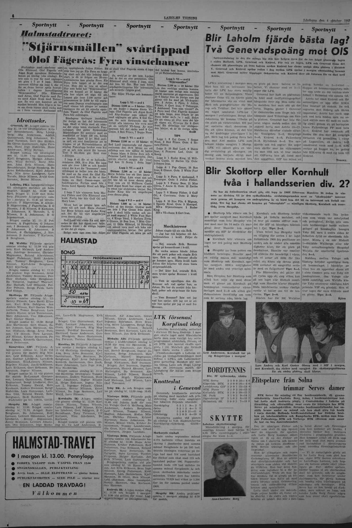 Laholms Tidning Lördag 4 oktober 1969, sida 6