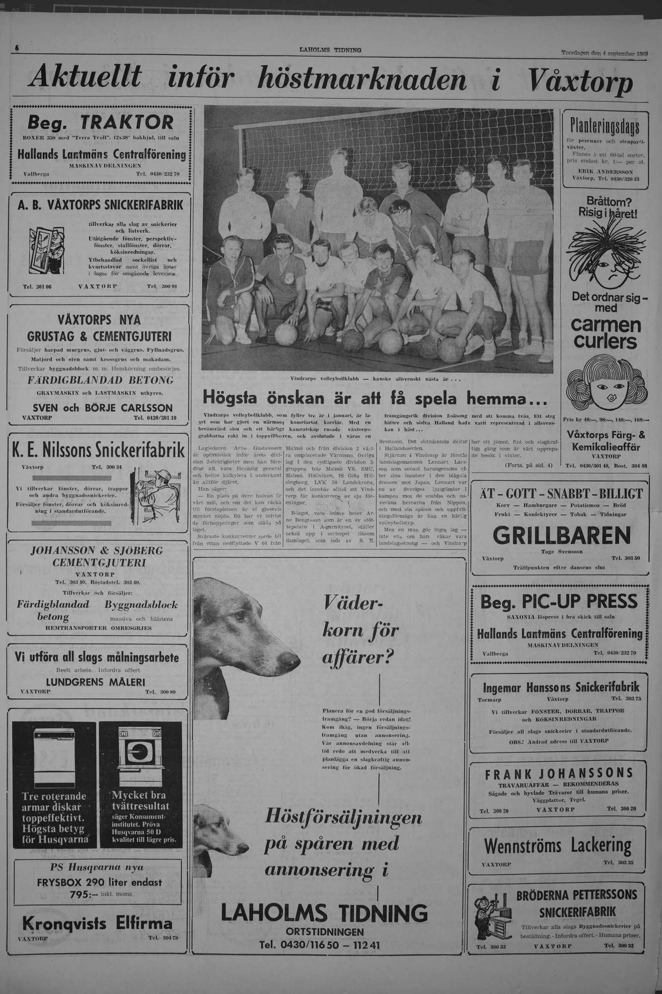Laholms Tidning Torsdag 4 september 1969, sida 6