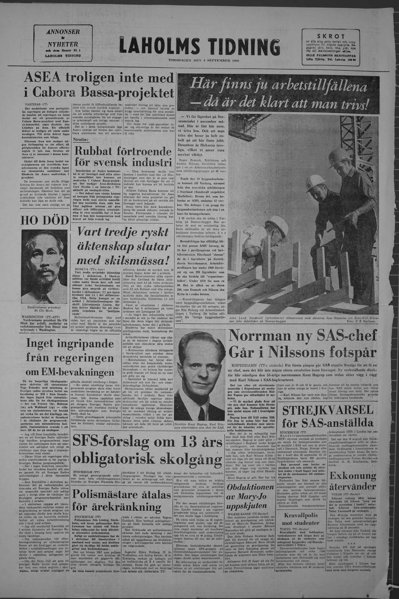 Laholms Tidning Torsdag 4 september 1969, sida 8