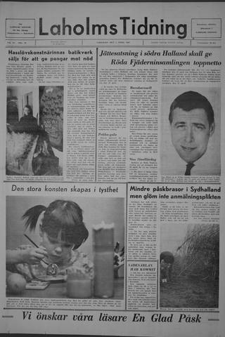 Förstasidan, Lördag 5 april 1969