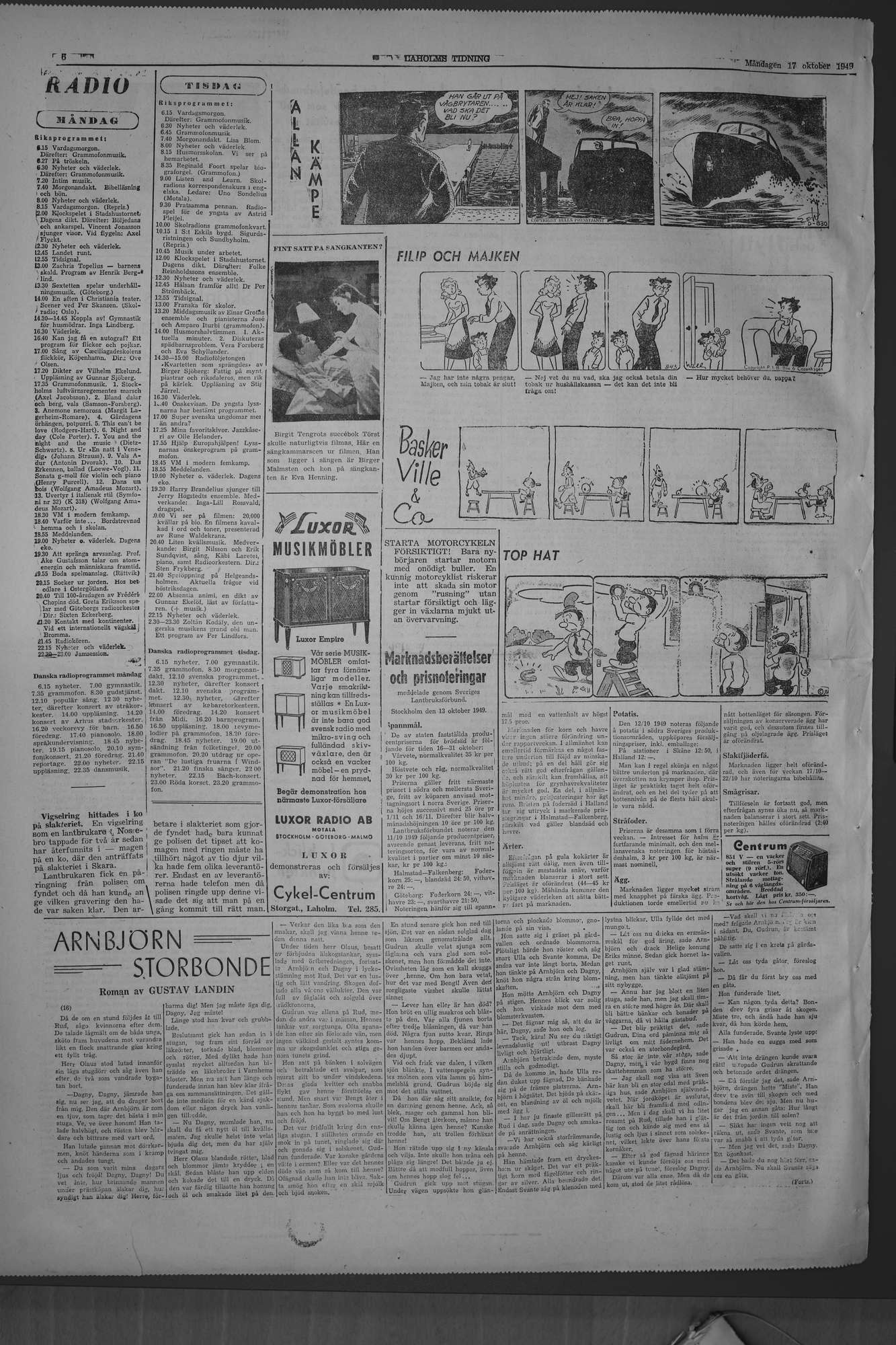 Laholms Tidning Måndag 17 oktober 1949, sida 6