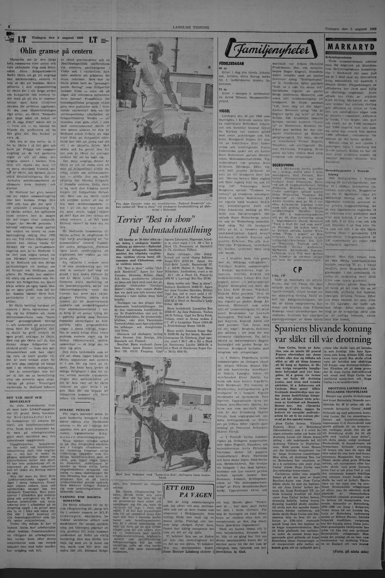 Laholms Tidning Tisdag 5 augusti 1969, sida 4