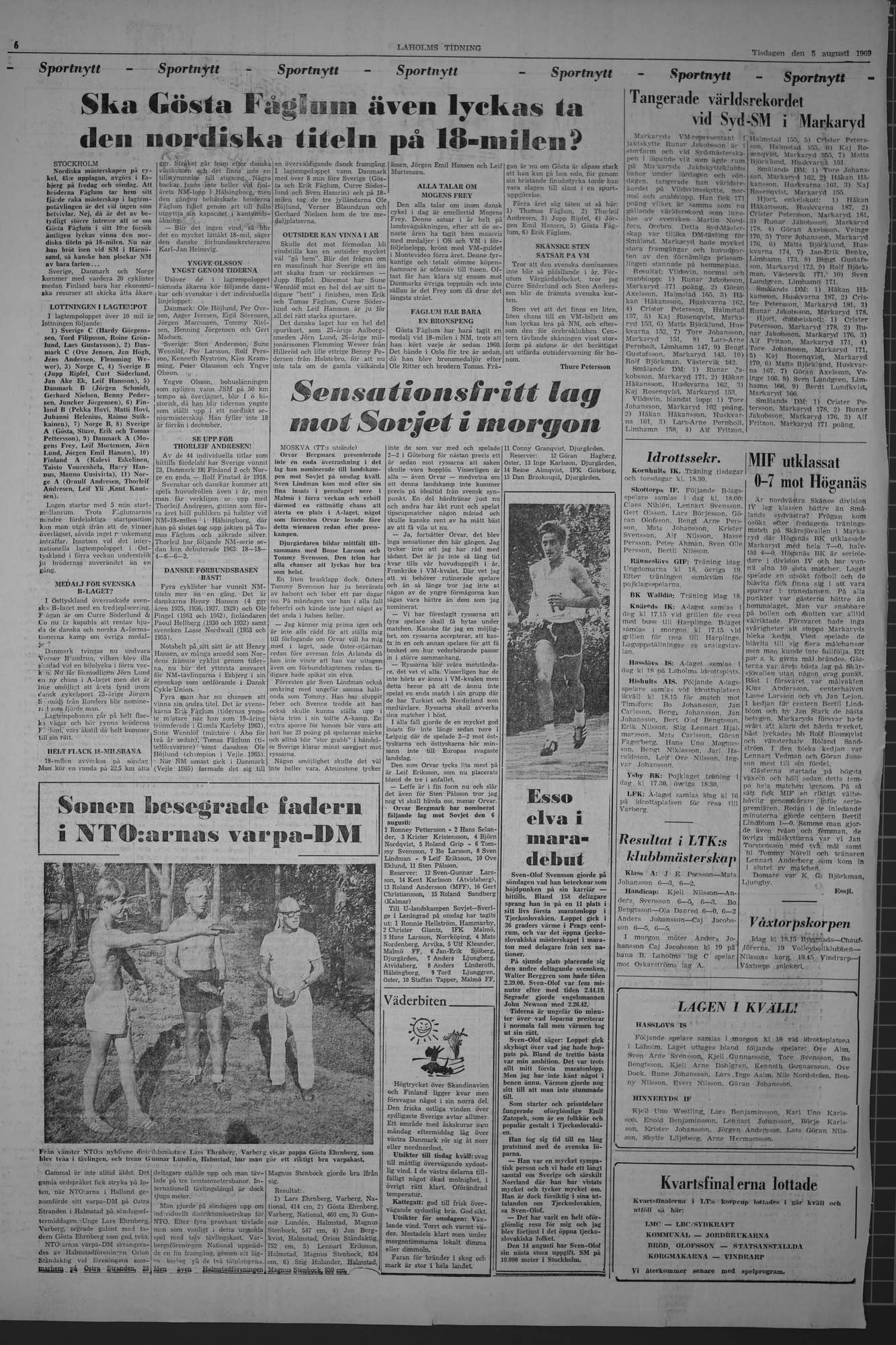 Laholms Tidning Tisdag 5 augusti 1969, sida 6