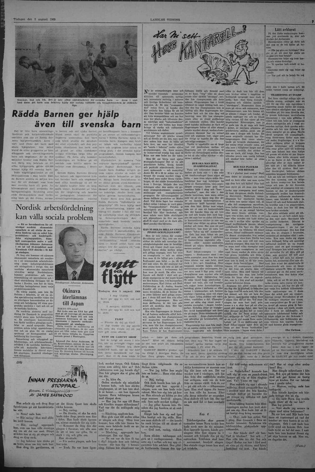 Laholms Tidning Tisdag 5 augusti 1969, sida 7