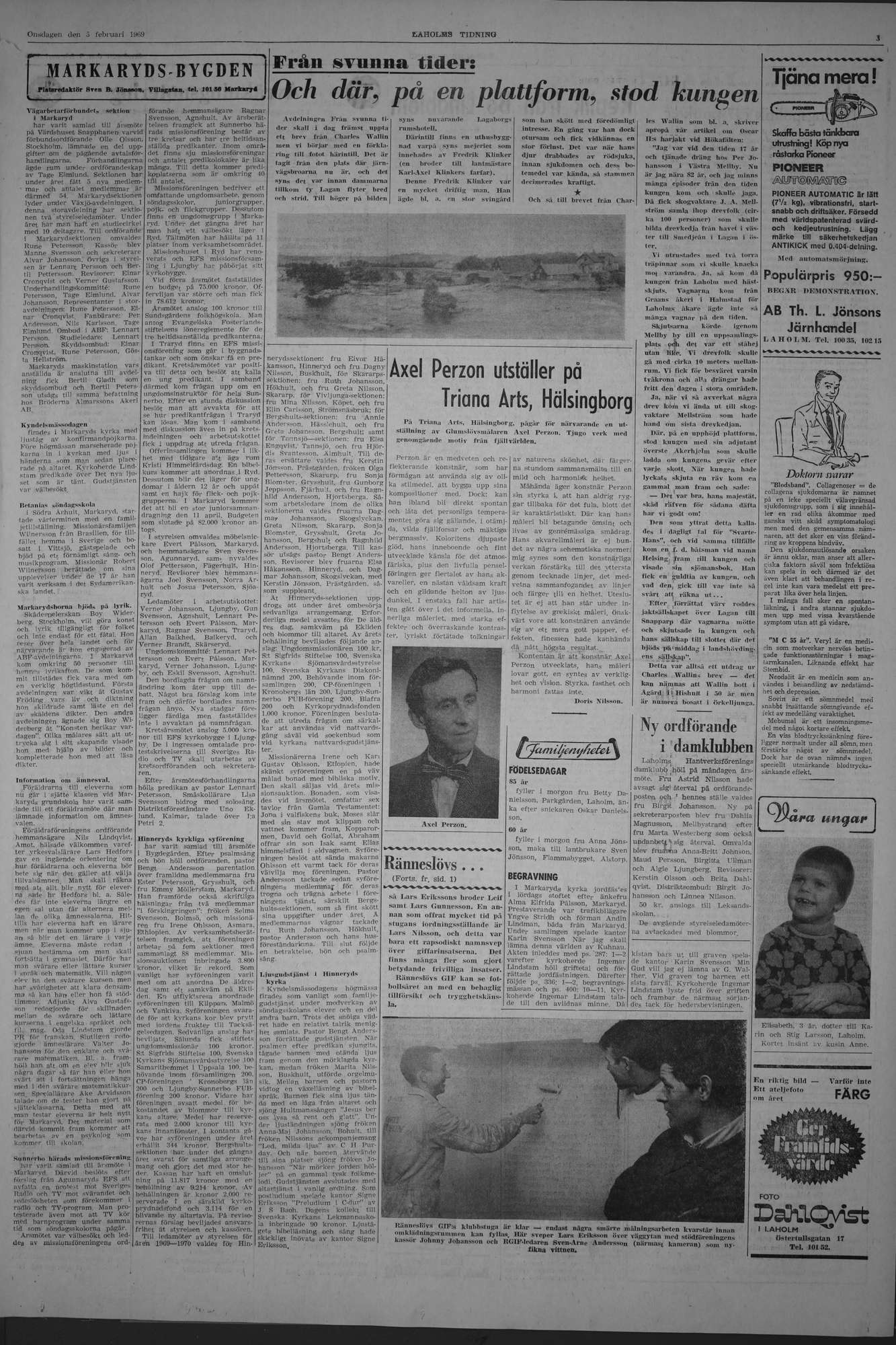 Laholms Tidning Onsdag 5 februari 1969, sida 3