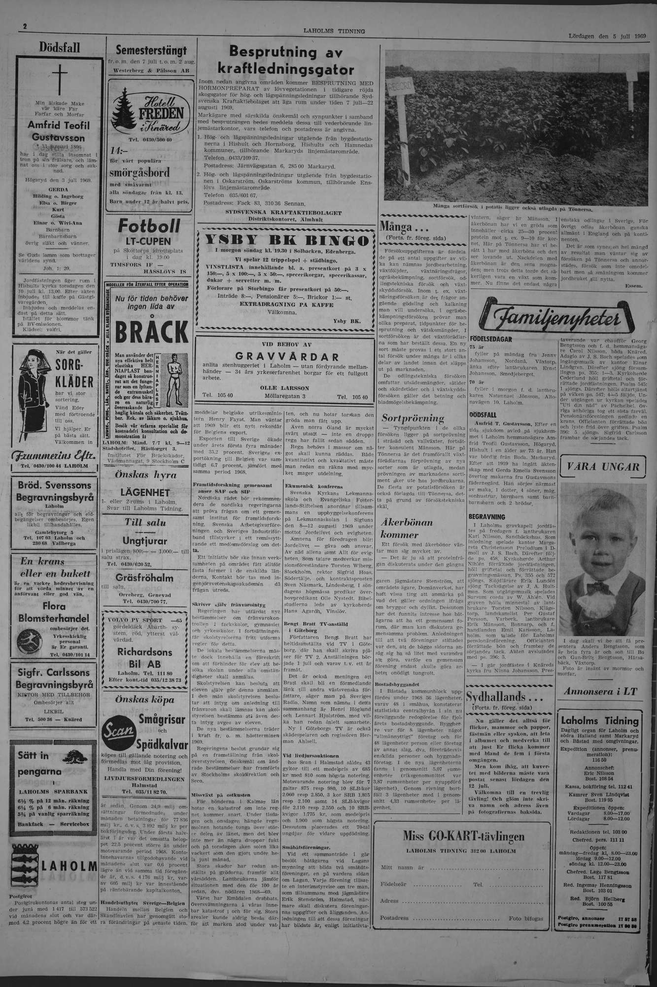 Laholms Tidning Lördag 5 juli 1969, sida 2