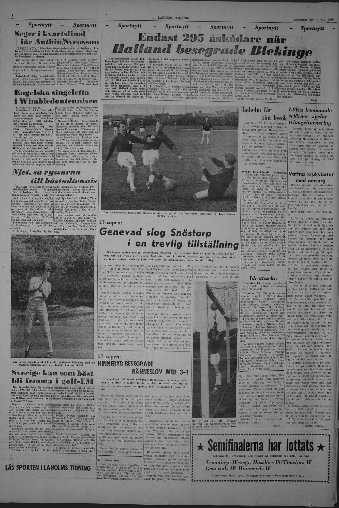 Laholms Tidning Lördag 5 juli 1969, sida 6