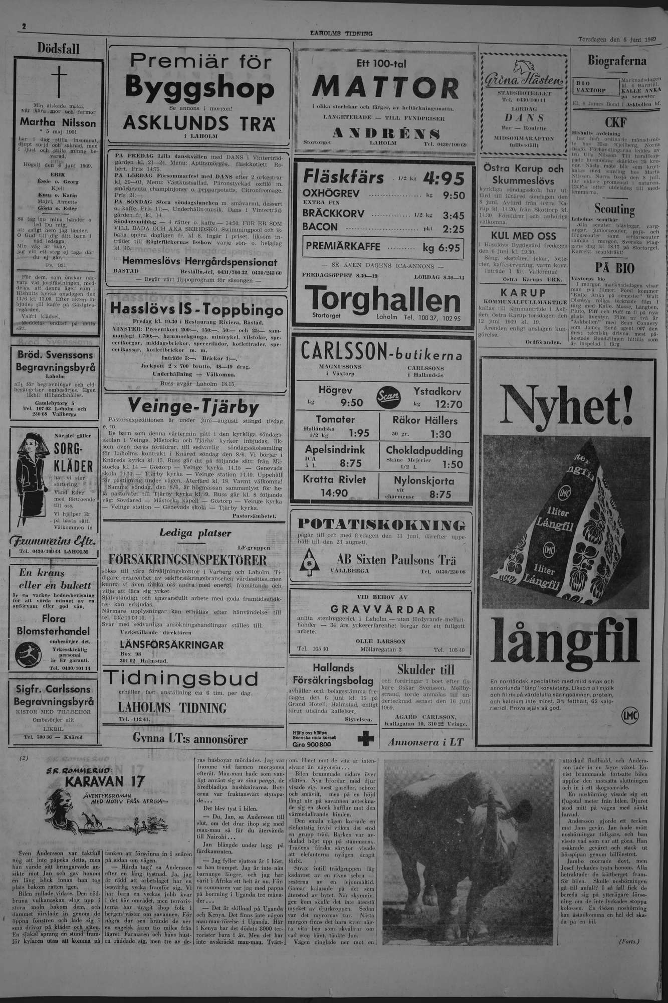 Laholms Tidning Torsdag 5 juni 1969, sida 2