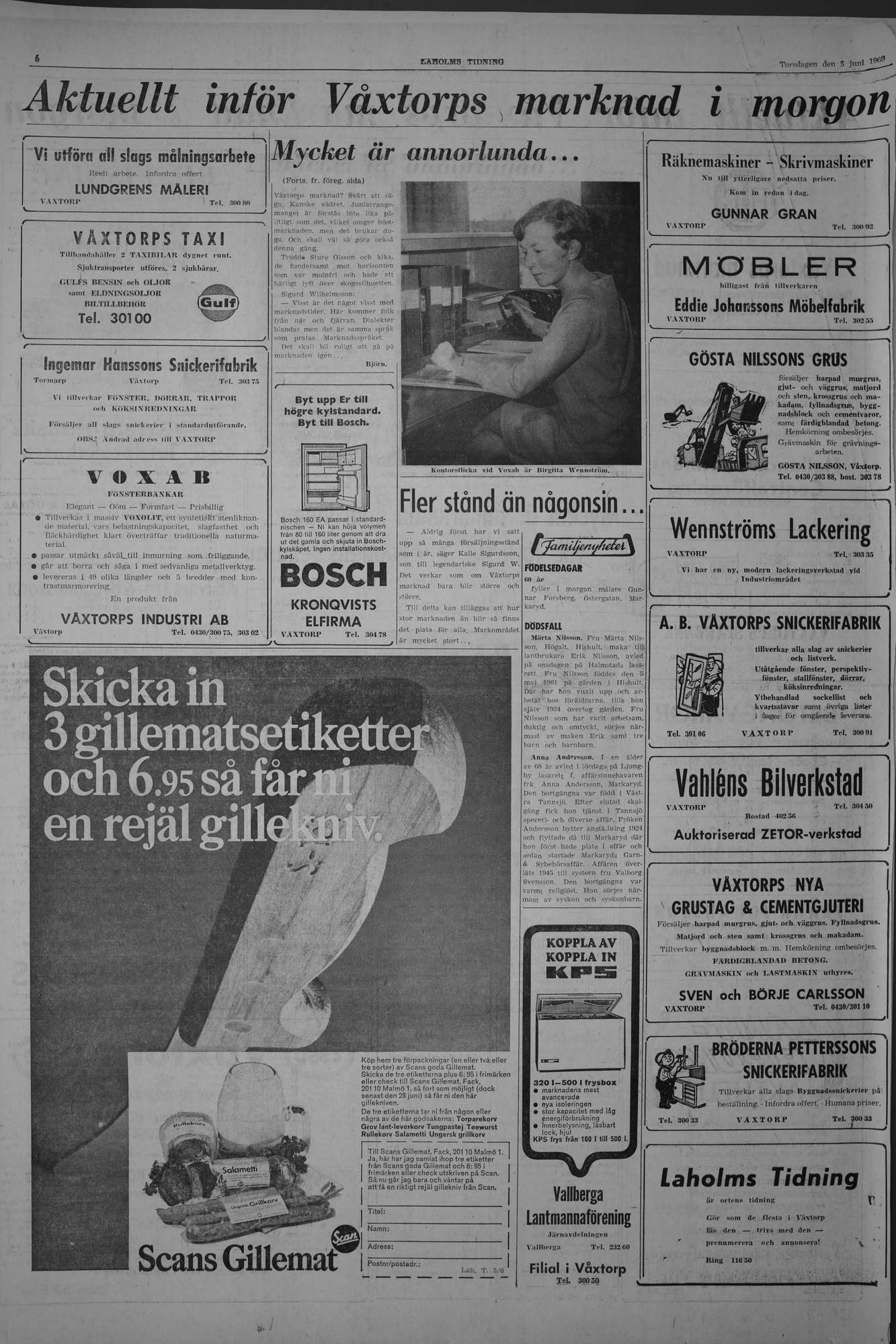 Laholms Tidning Torsdag 5 juni 1969, sida 6