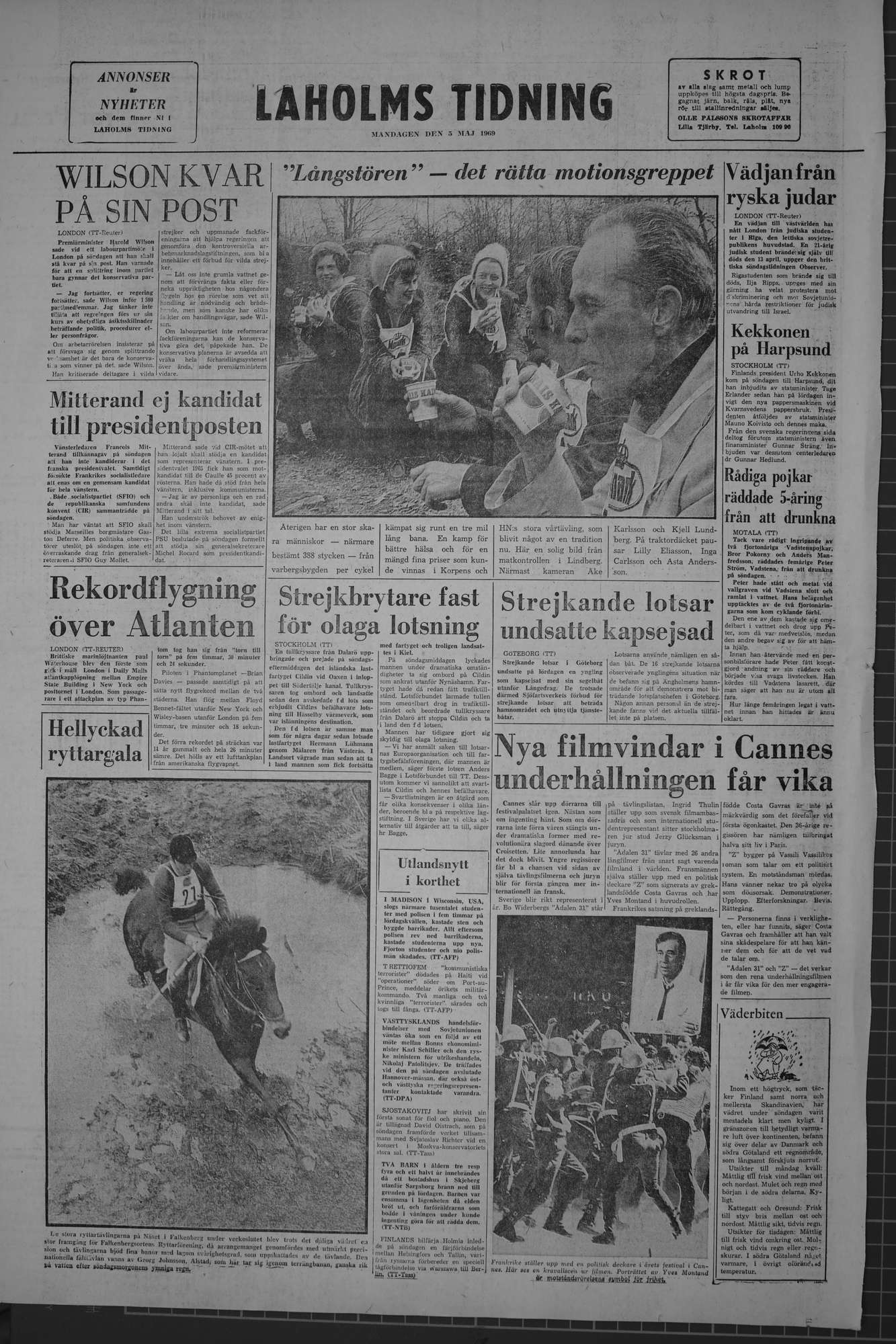 Laholms Tidning Måndag 5 maj 1969, sida 8