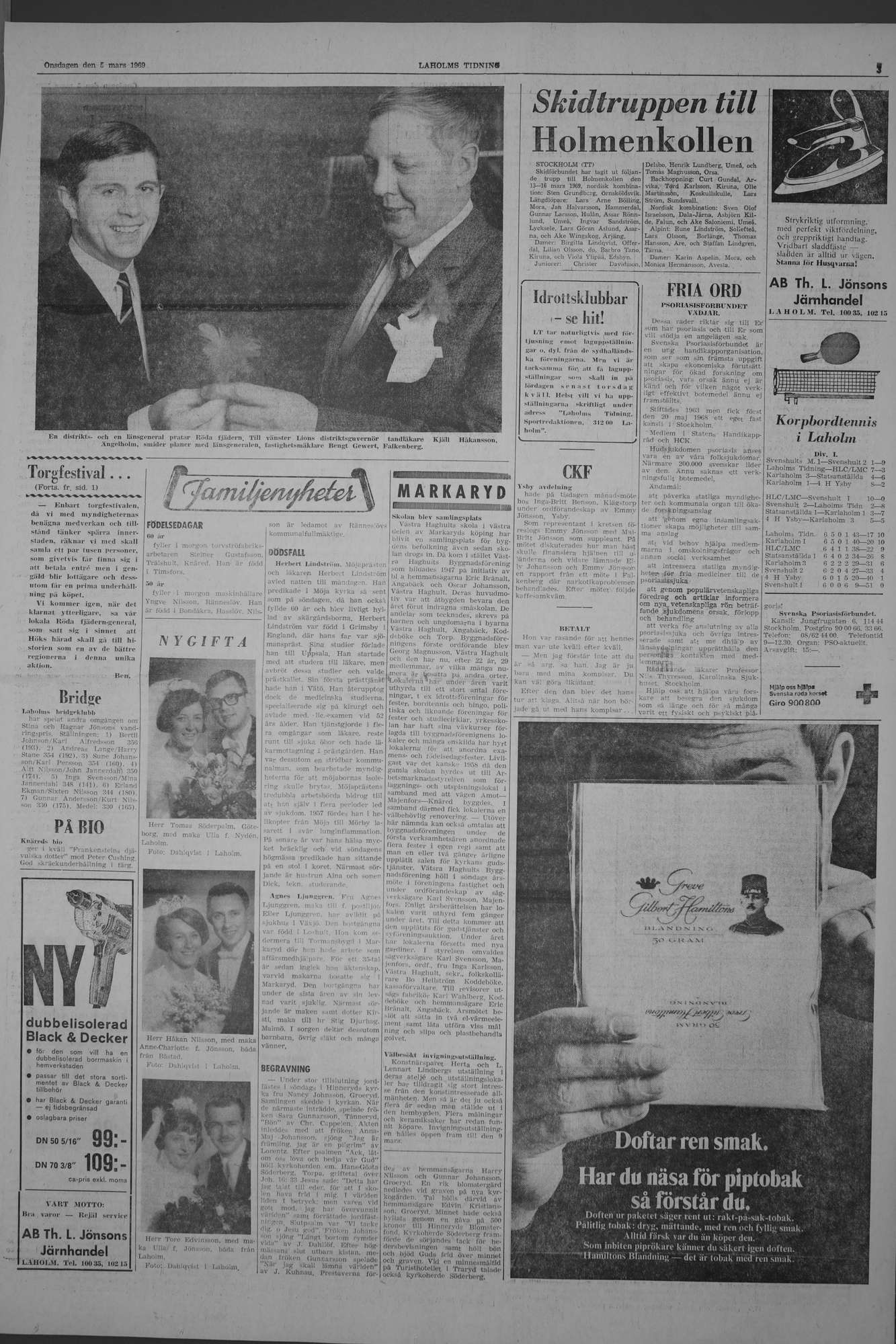 Laholms Tidning Onsdag 5 mars 1969, sida 3