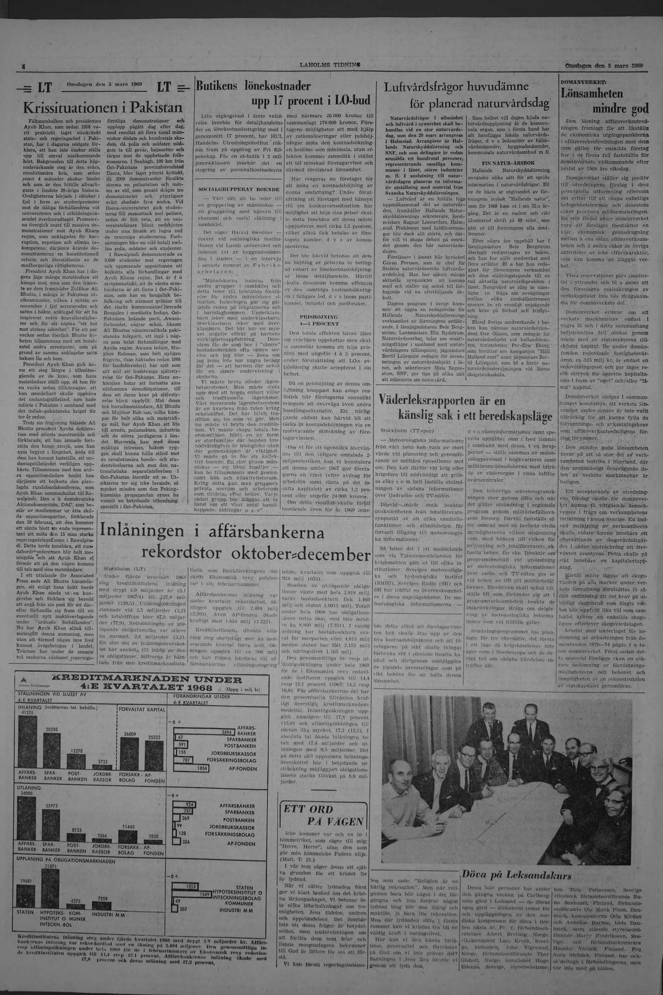 Laholms Tidning Onsdag 5 mars 1969, sida 4