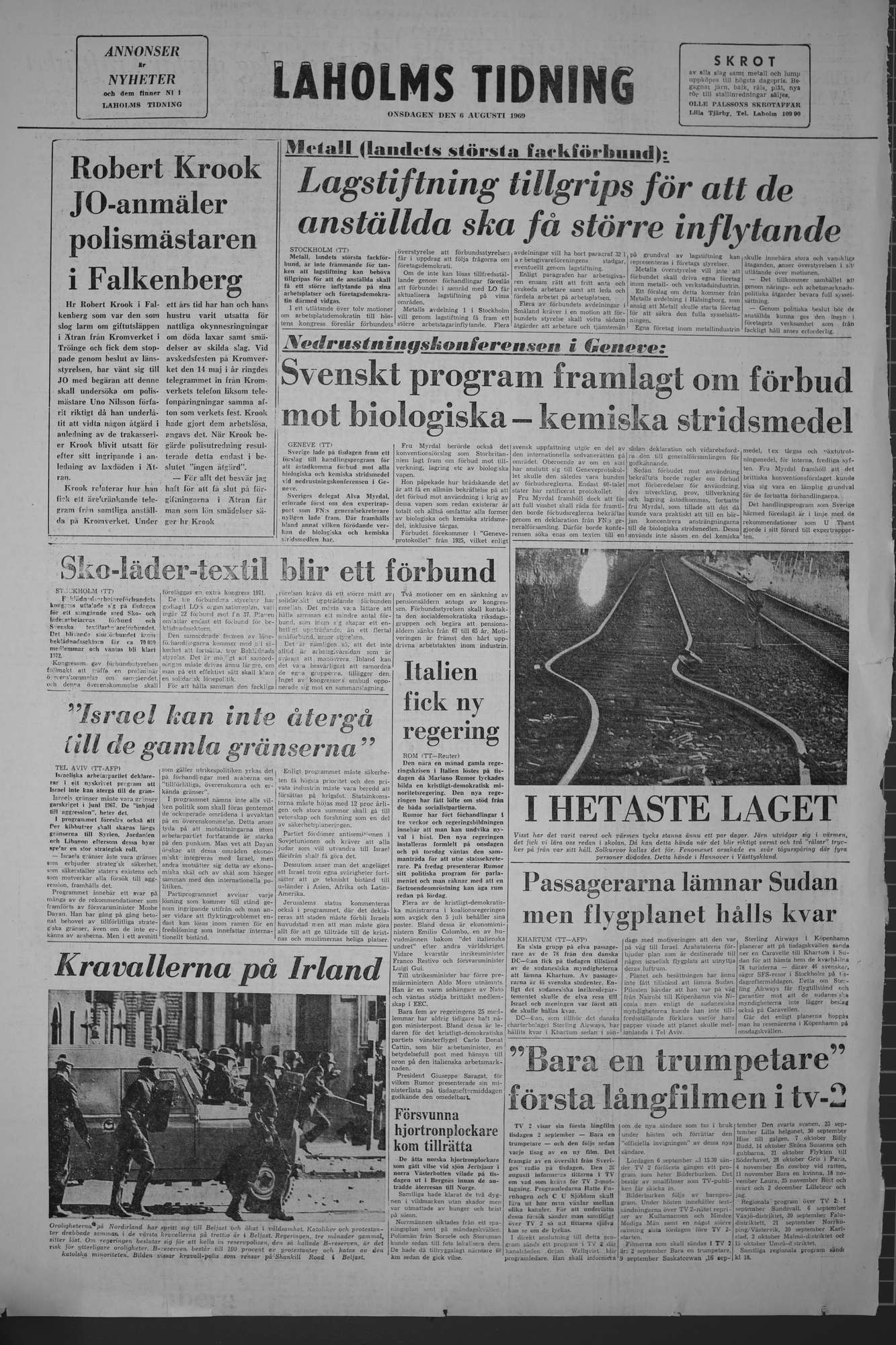 Laholms Tidning Onsdag 6 augusti 1969, sida 8