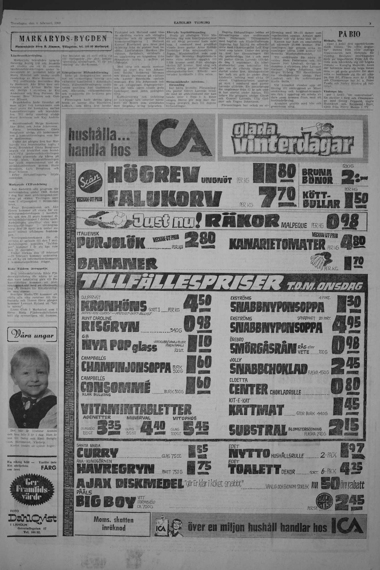 Laholms Tidning Torsdag 6 februari 1969, sida 3