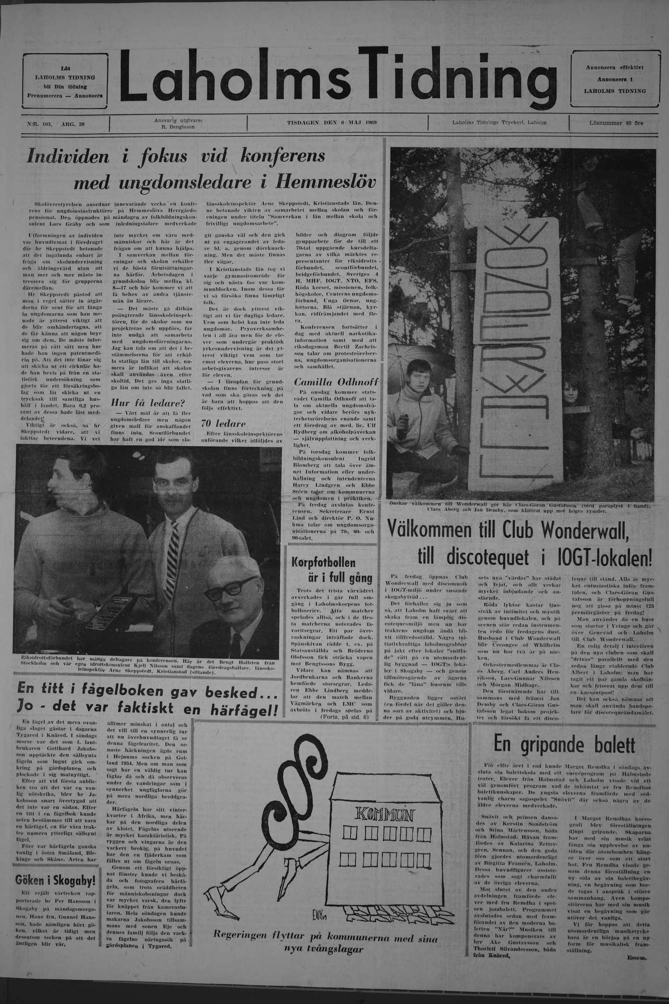 Laholms Tidning Tisdag 6 maj 1969, sida 1