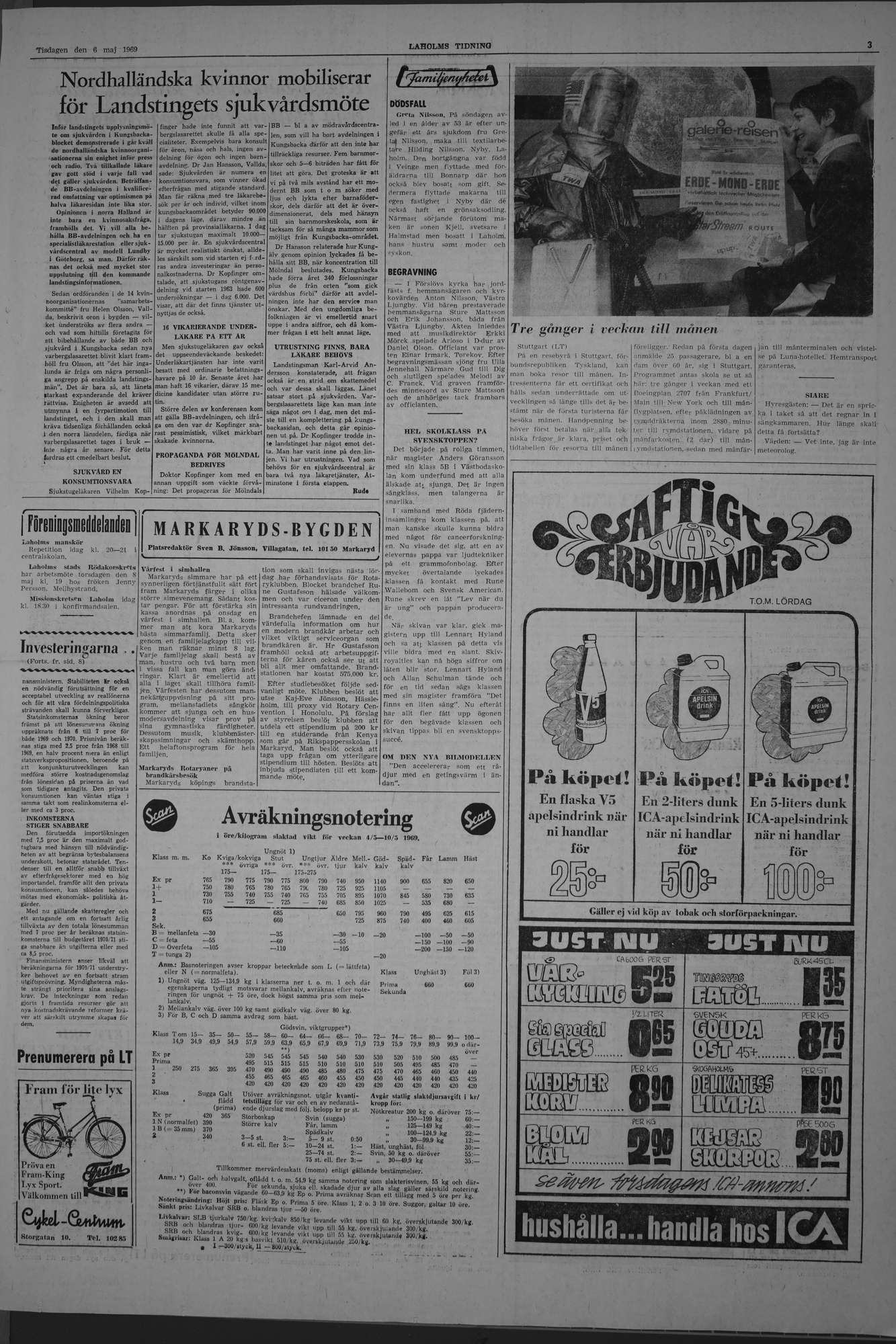 Laholms Tidning Tisdag 6 maj 1969, sida 3