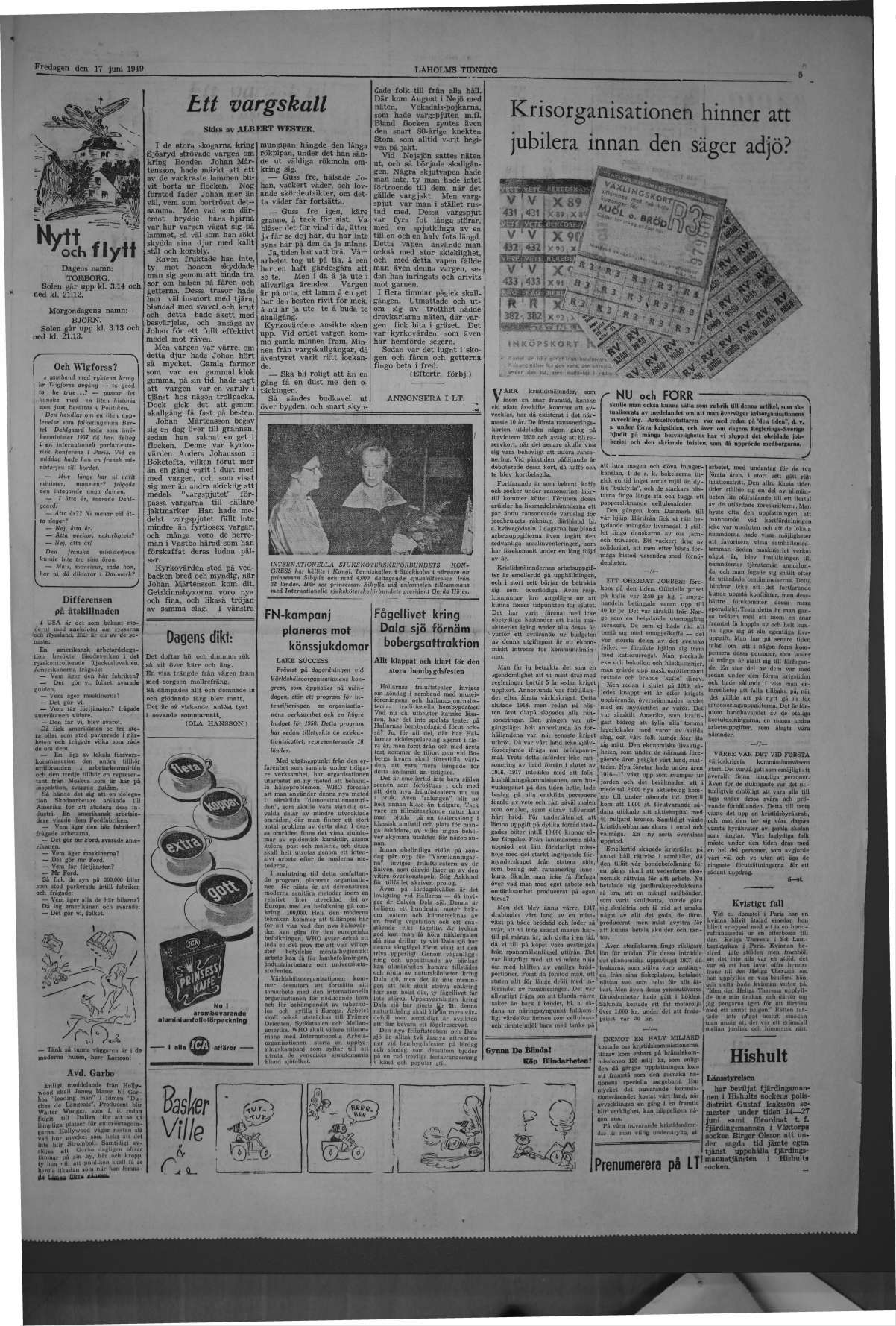 Laholms Tidning Fredag 17 juni 1949, sida 5