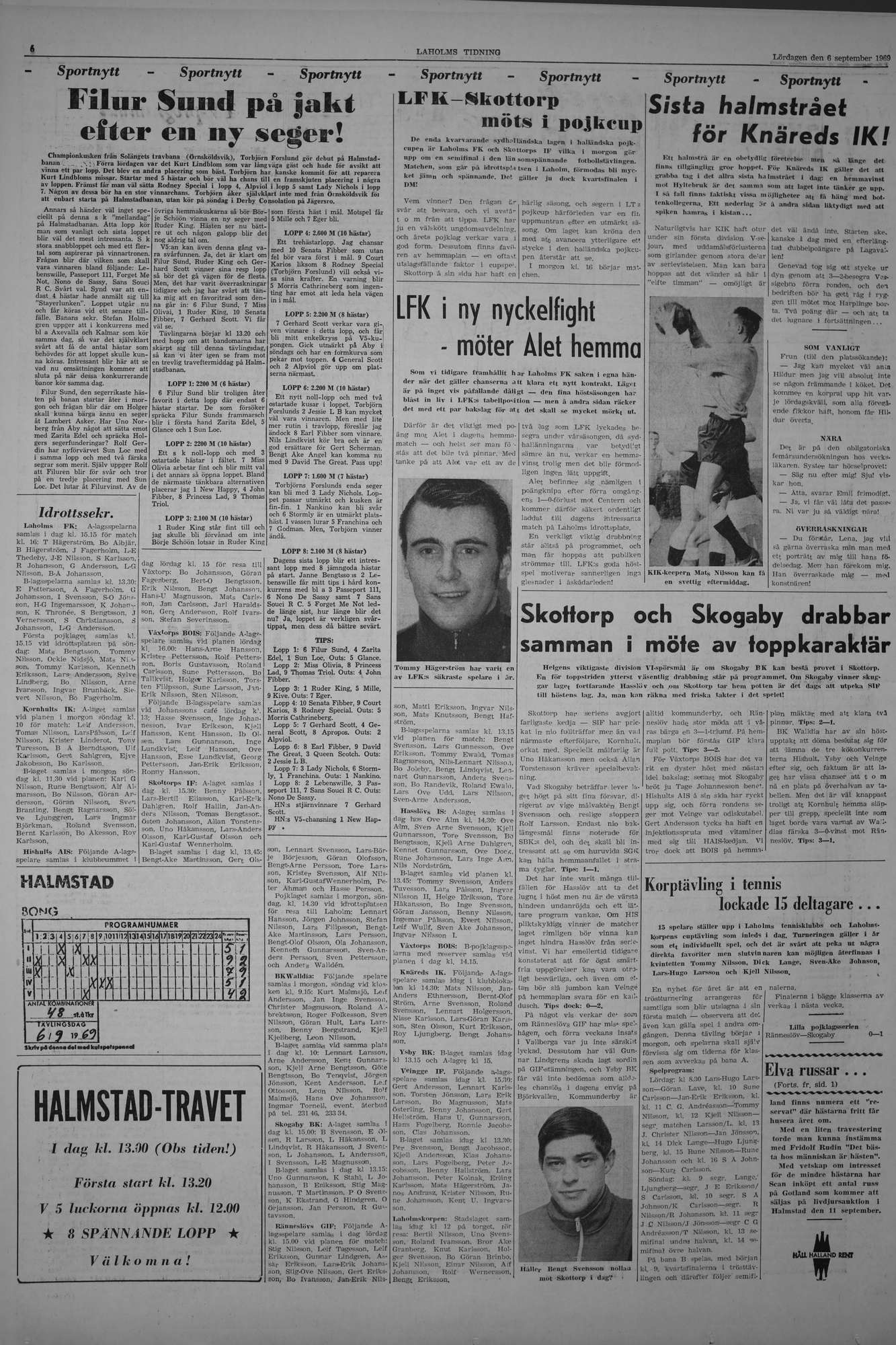 Laholms Tidning Lördag 6 september 1969, sida 6