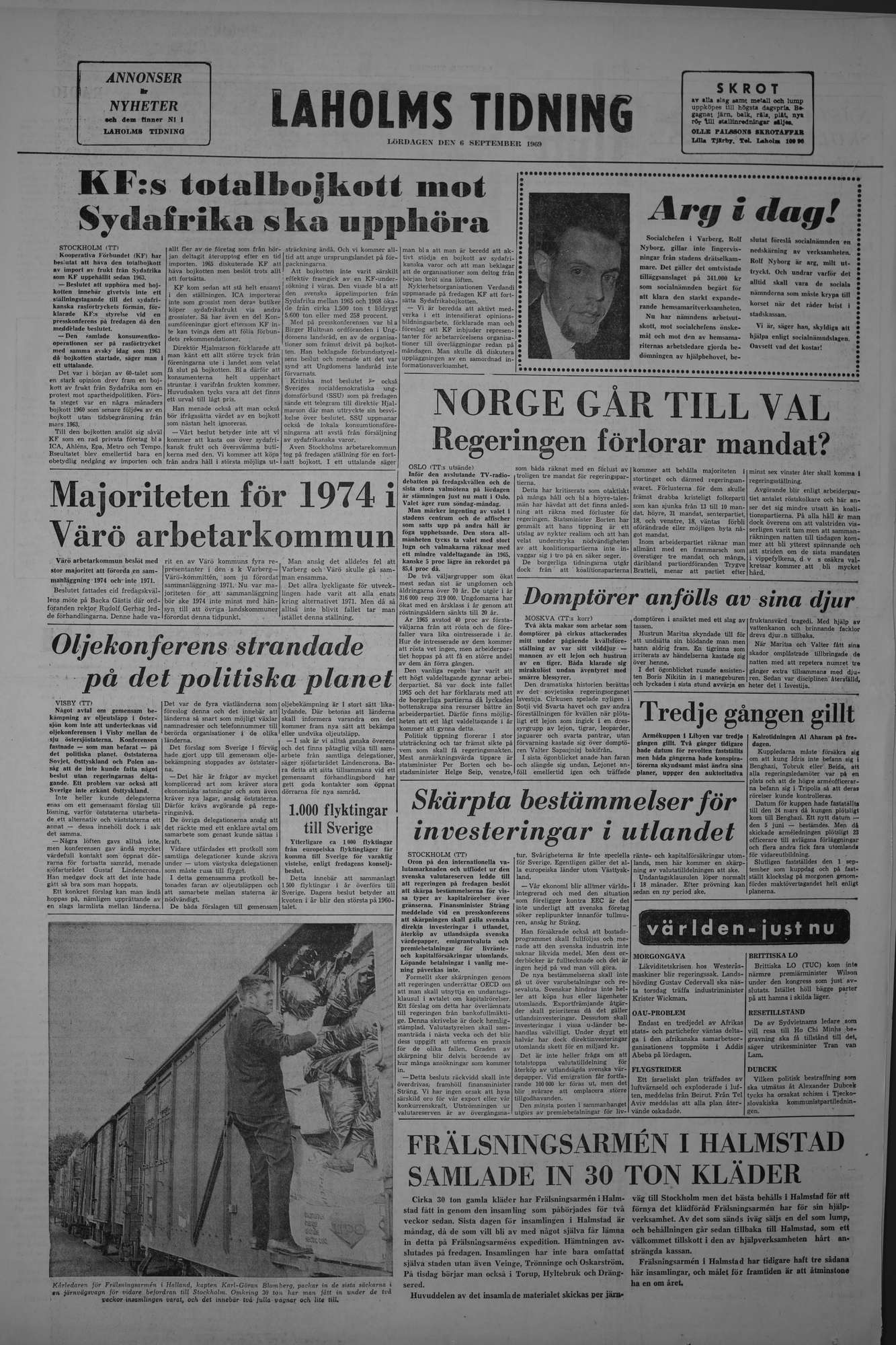 Laholms Tidning Lördag 6 september 1969, sida 8