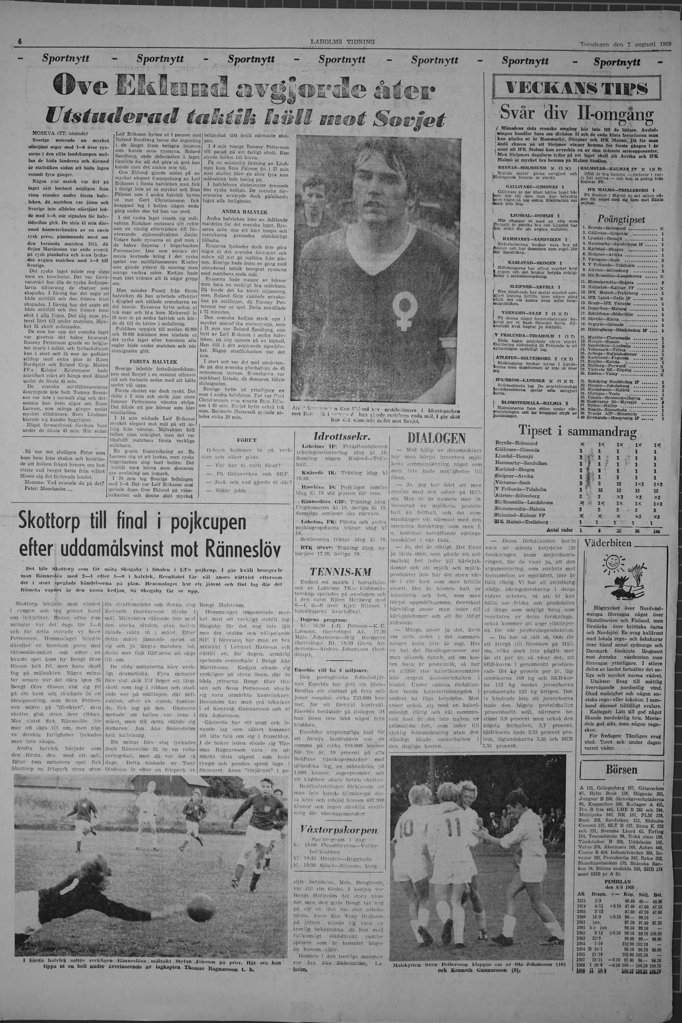 Laholms Tidning Torsdag 7 augusti 1969, sida 6