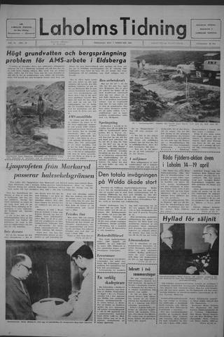 Förstasidan, Fredag 7 februari 1969