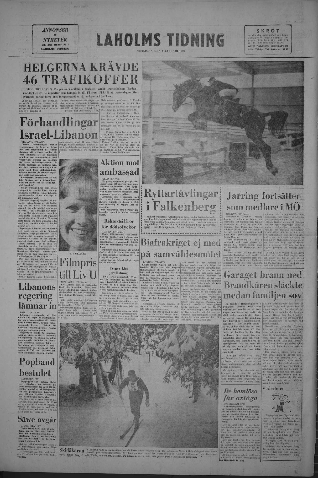 Laholms Tidning Tisdag 7 januari 1969, sida 8