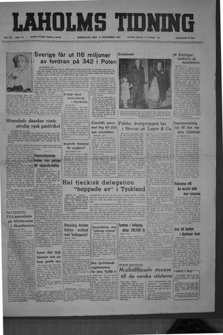 Förstasidan, Torsdag 17 november 1949