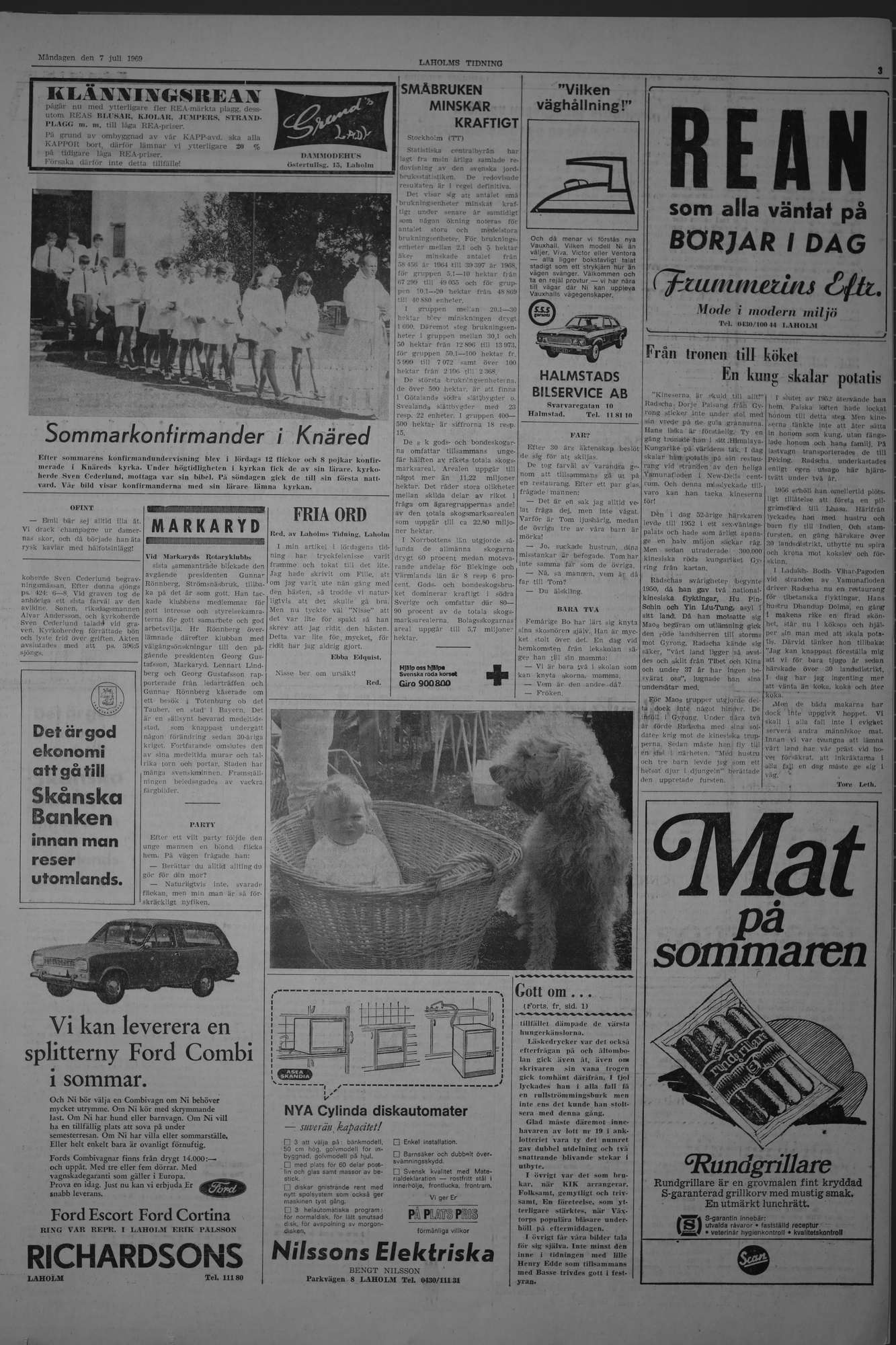 Laholms Tidning Måndag 7 juli 1969, sida 3